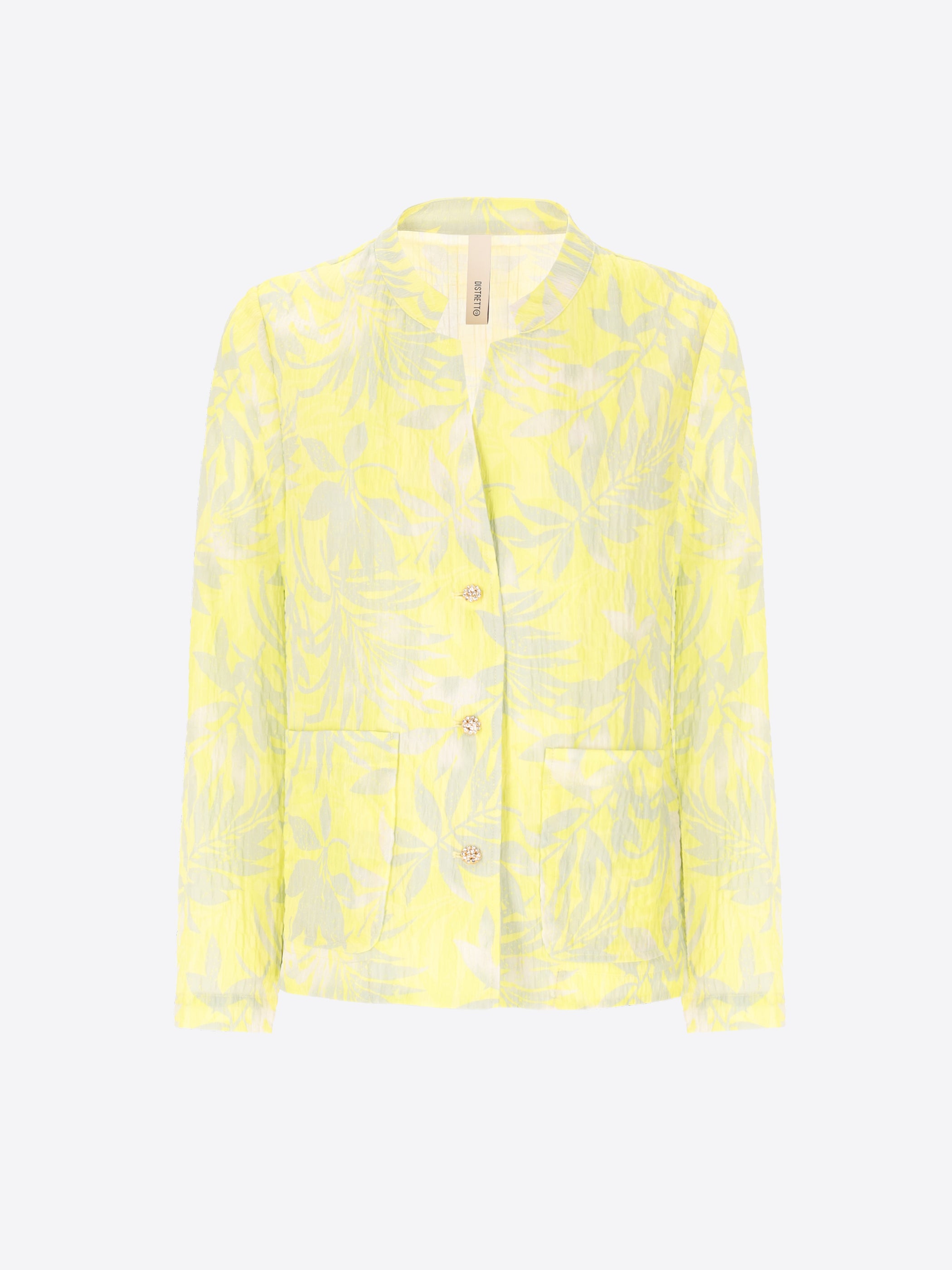 Kerria Shirt-Jacke Aus Polyester-Seersucker Mit Zweifarbigem Blumenprint