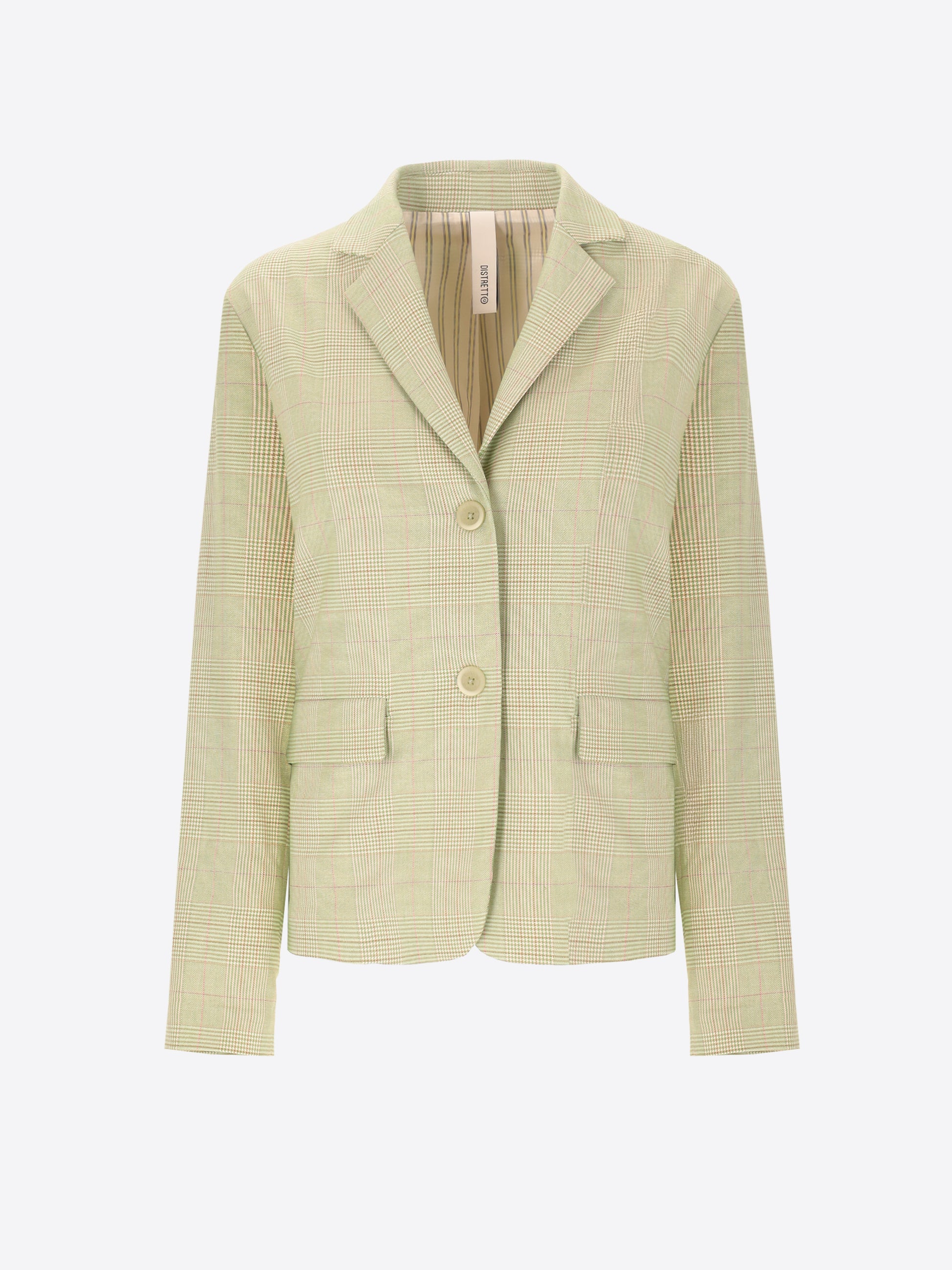 Box Jacket Ortensia In Viscose Plaid Fabric - Woman