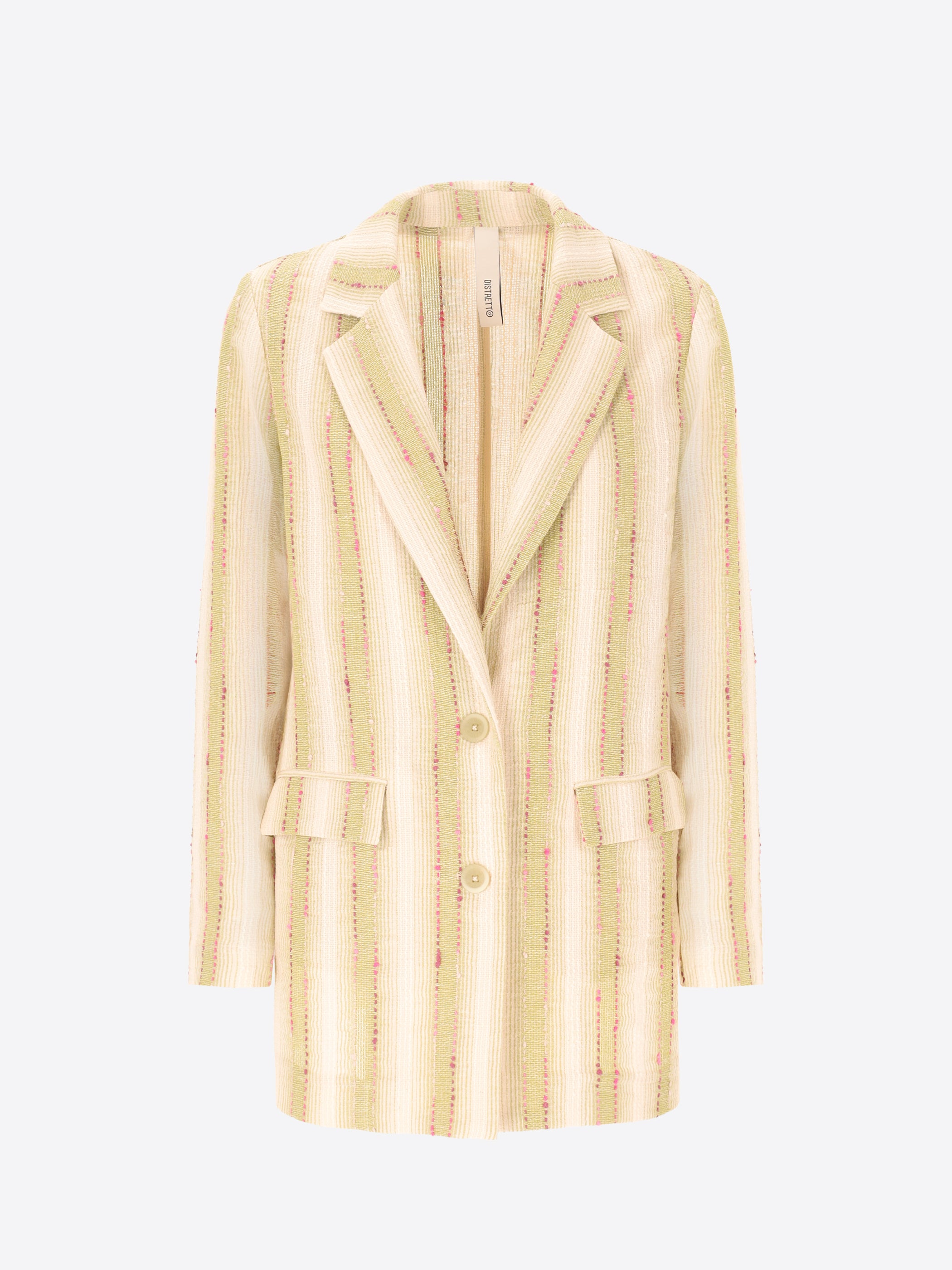 Primula Maskuliner Schnitt Jacke Aus Baumwoll-Leinen-Jacquard-Musselin - Woman