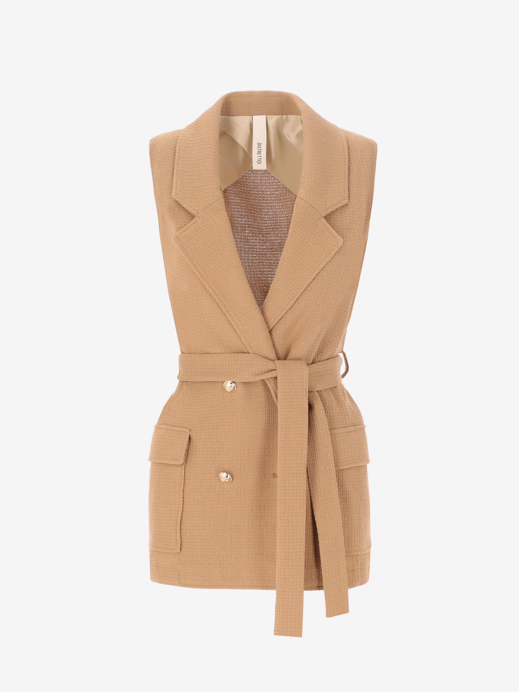 Double-Breasted Sahariana Vest Rufino In Super-Comfort Armoured Cotton Jersey Fabric - Woman