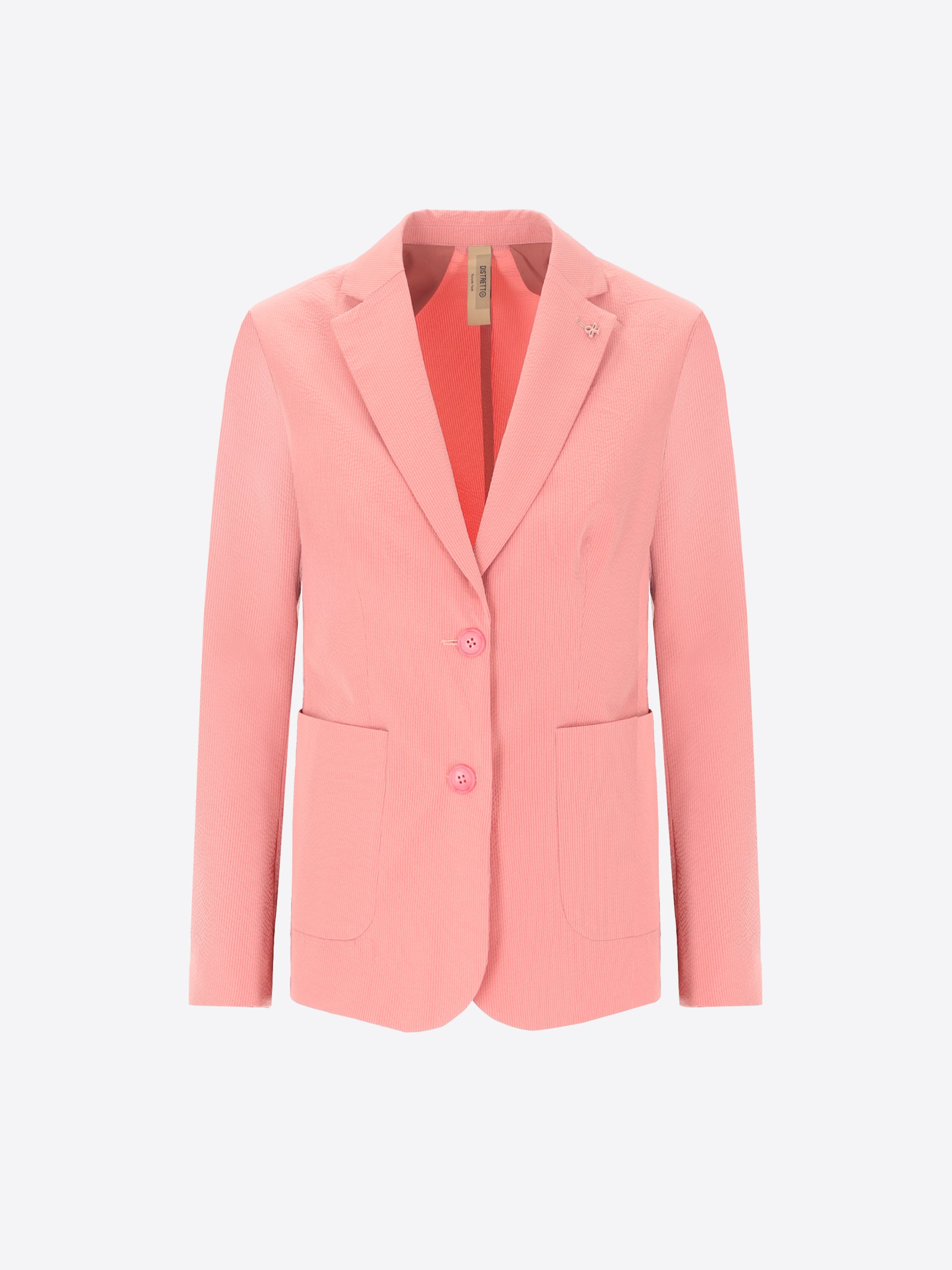 Semi-Tailored Jacket Arezzo In Super-Comfort Embossed Fine-Striped Fabric - Woman