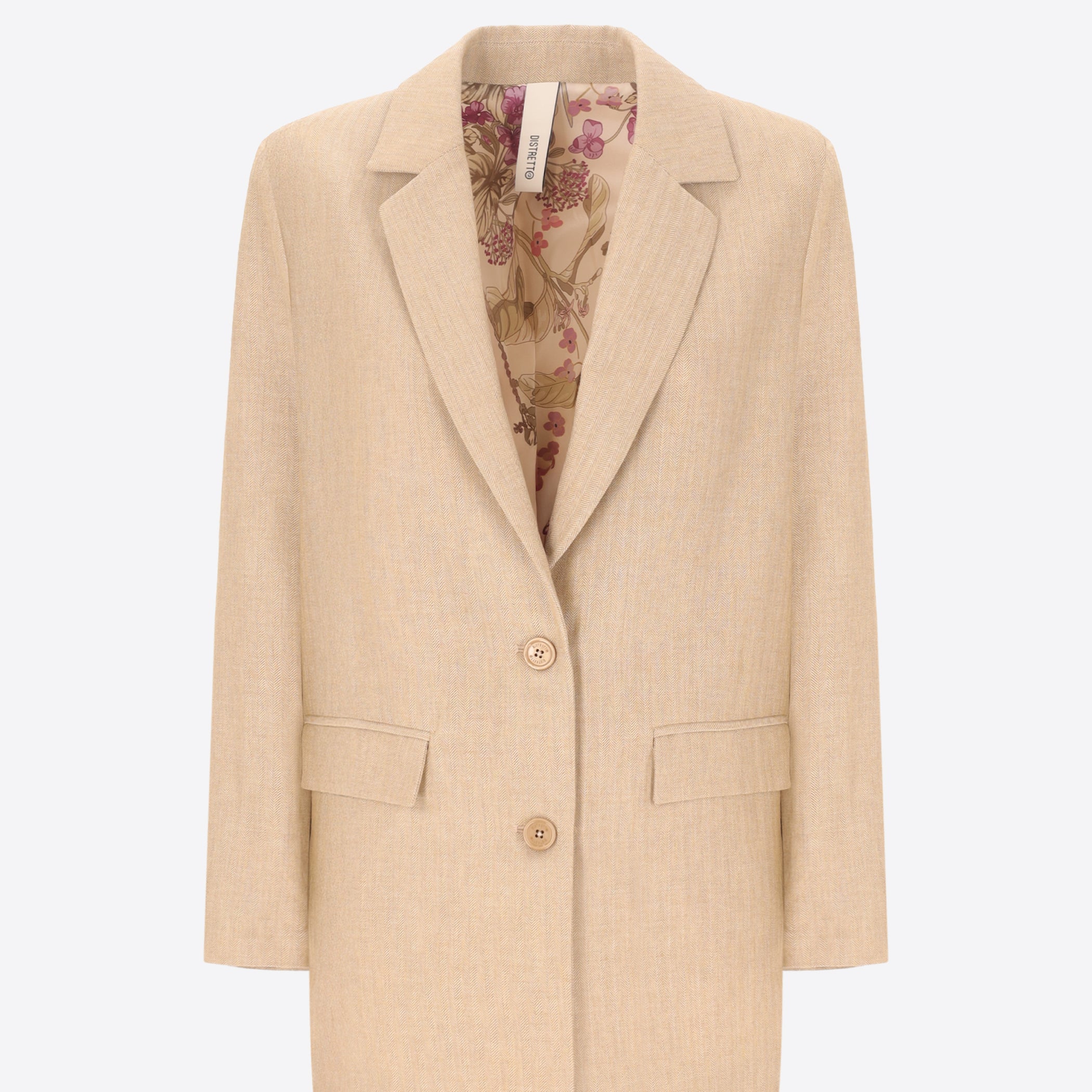 Cotton-Viscose Blend Bicolor Herringbone Men's Jacket Trifoglio - Woman