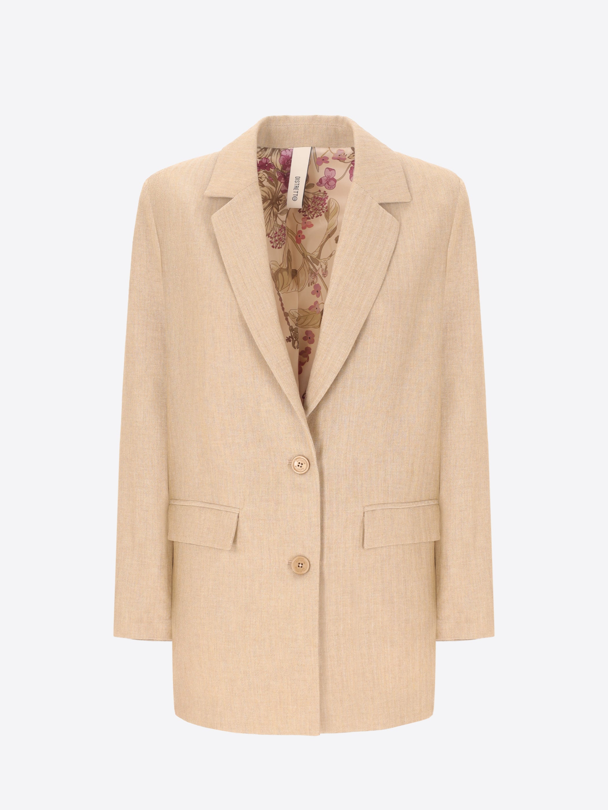 Cotton-Viscose Blend Bicolor Herringbone Men's Jacket Trifoglio - Woman