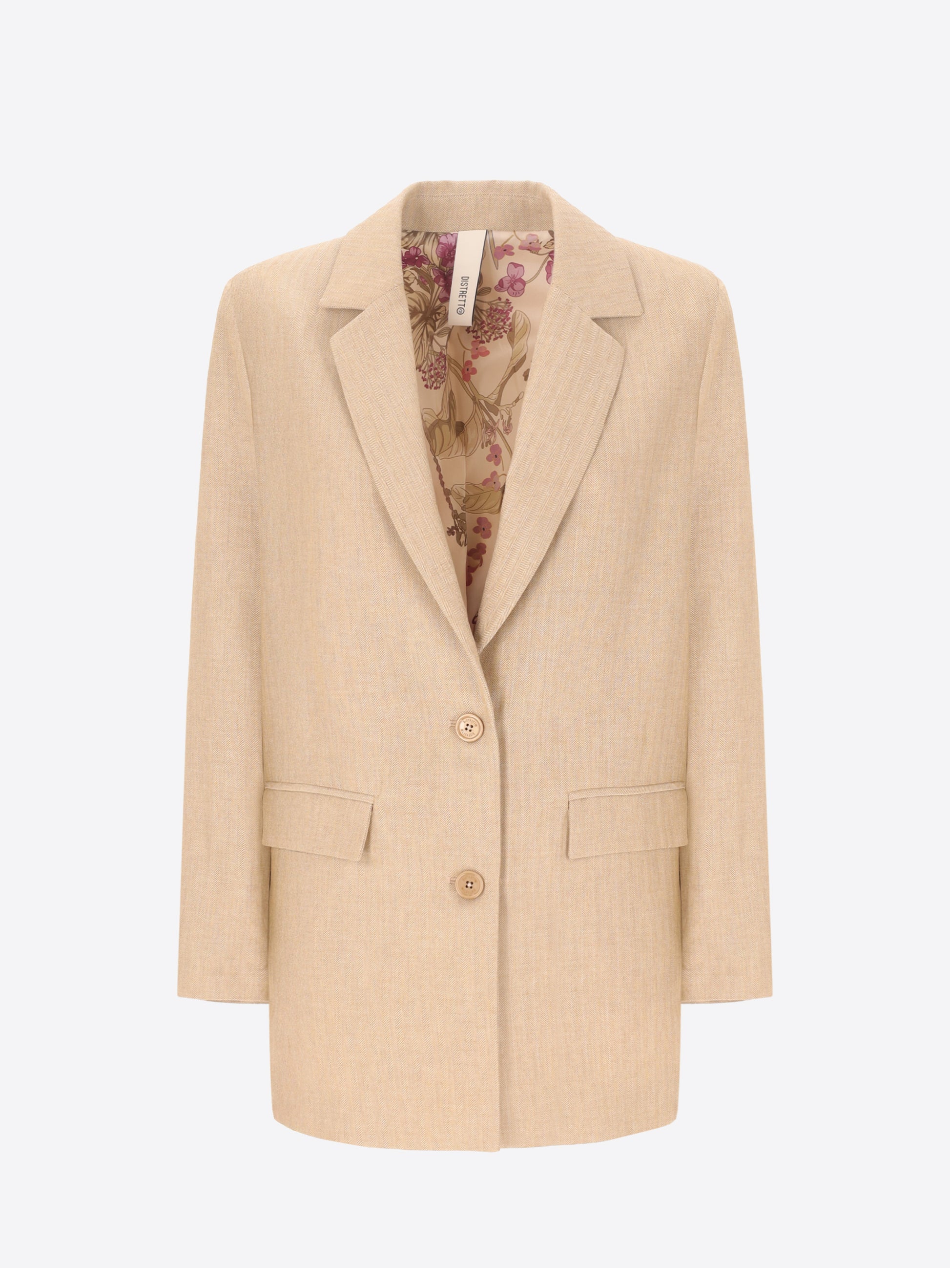 Cotton-Viscose Blend Bicolor Herringbone Men's Jacket Trifoglio - Woman
