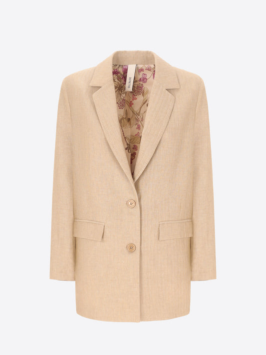 Cotton-Viscose Blend Bicolor Herringbone Men's Jacket Trifoglio - Woman