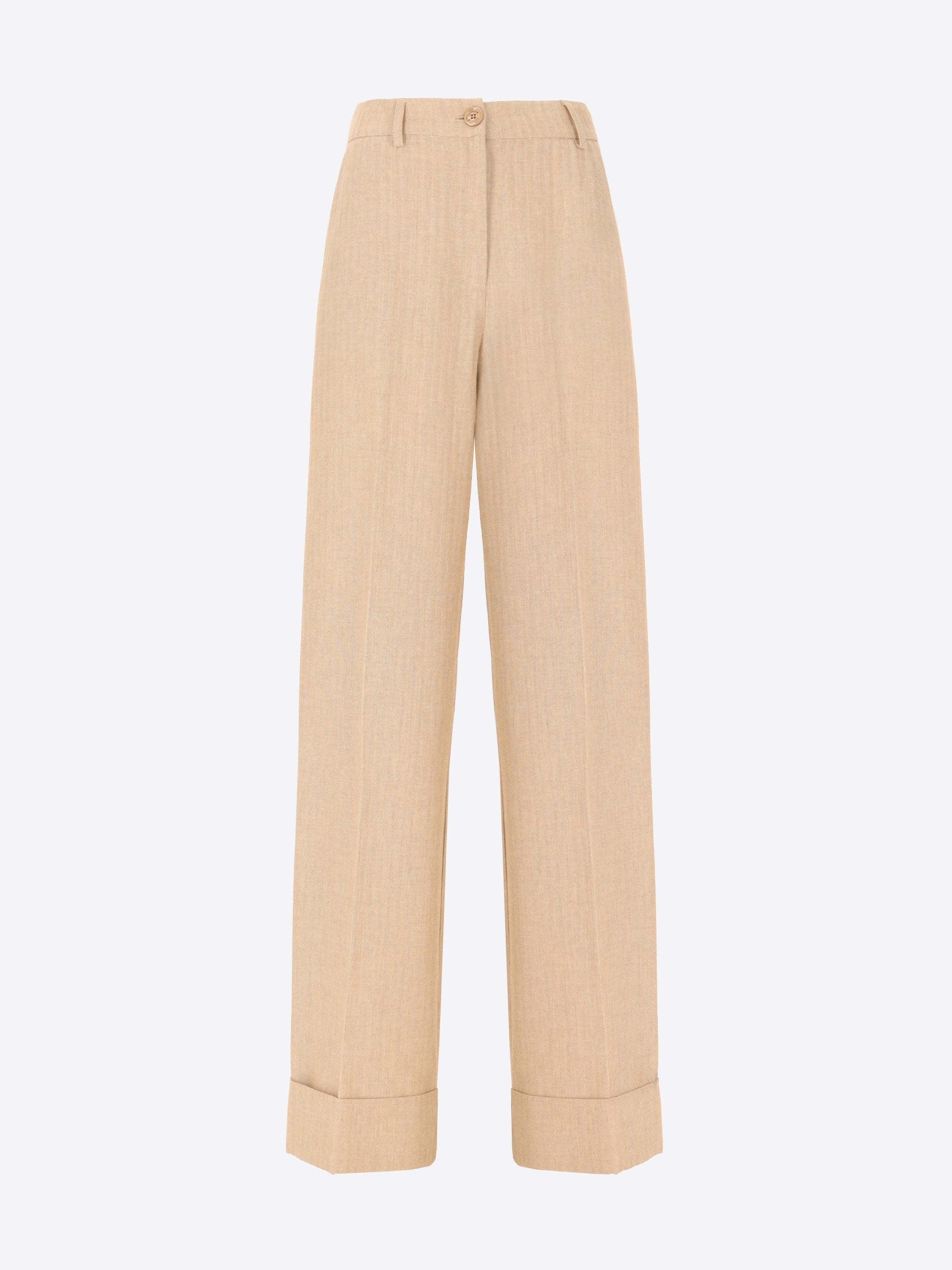 Regular Trousers Trifoglio In Cotton-Viscose Blend Bicolor Herringbone Fabric - Woman