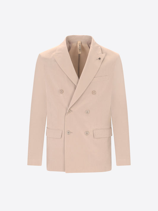 Double-Breasted Semi-Tailored Jacket Arezzo In Super-Comfort Embossed Fine Stripe Fabric