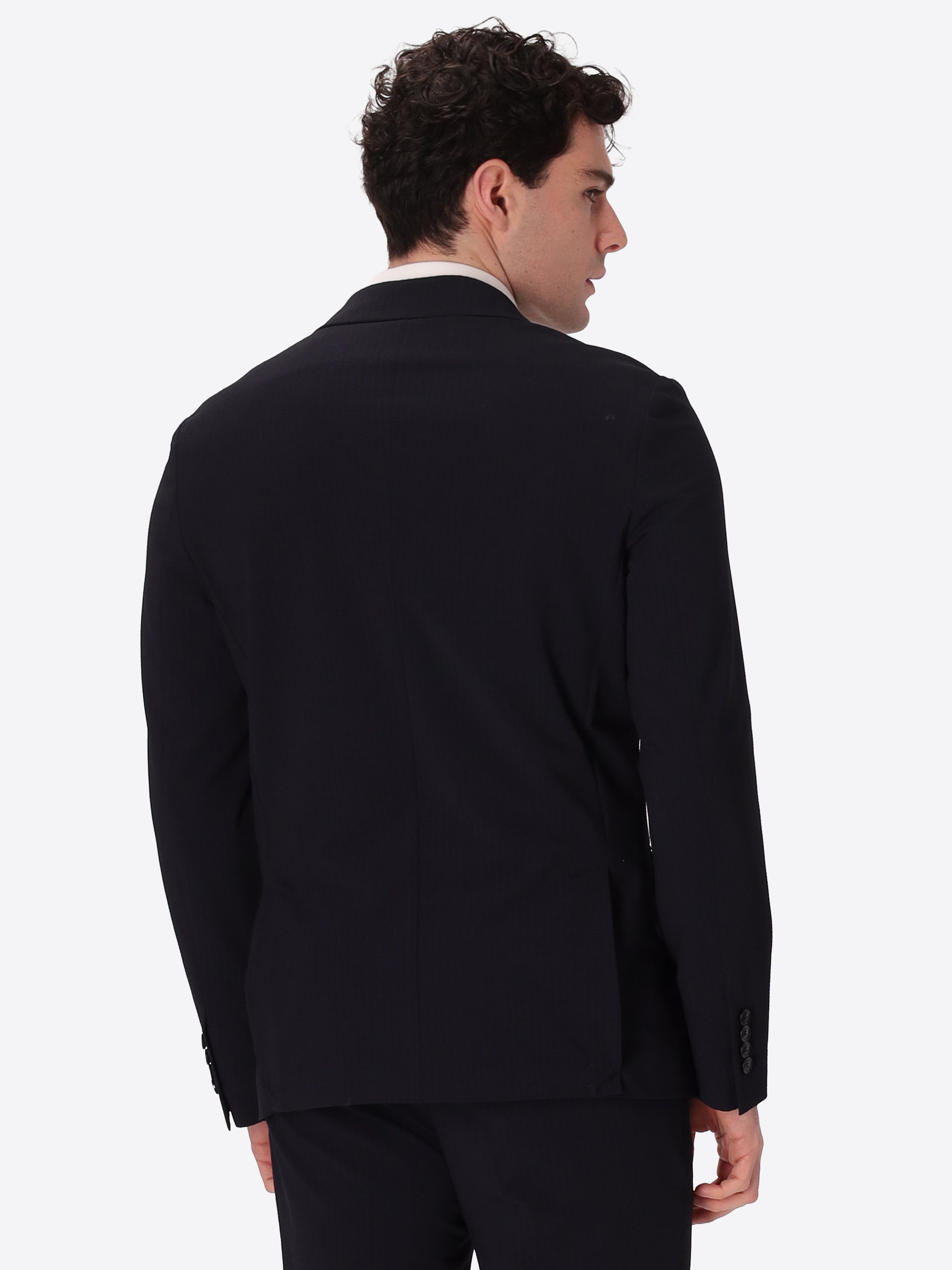 Double-Breasted Semi-Tailored Jacket Firenze In Super-Comfort Embossed Striped Fabric