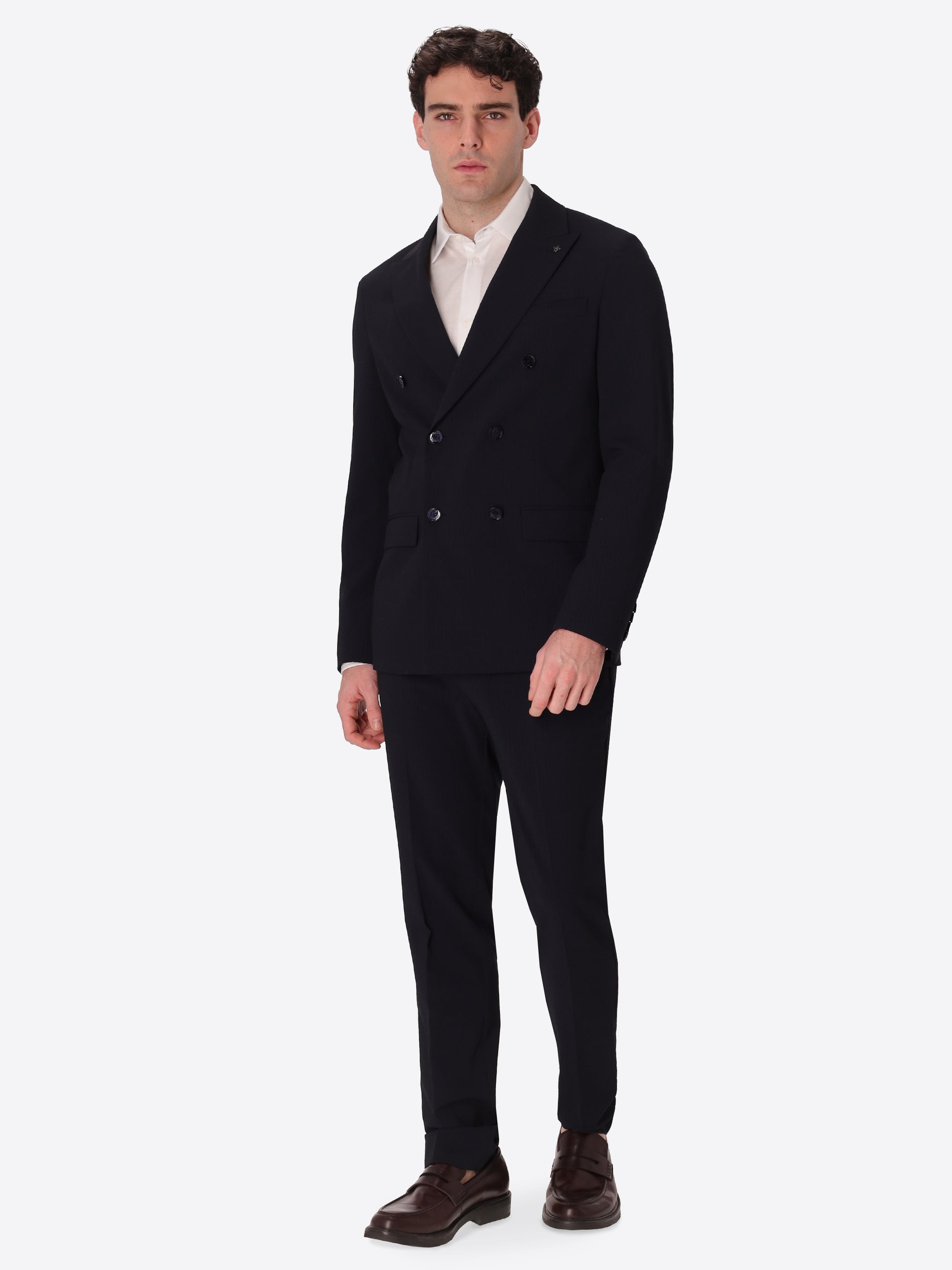 Double-Breasted Semi-Tailored Jacket Firenze In Super-Comfort Embossed Striped Fabric