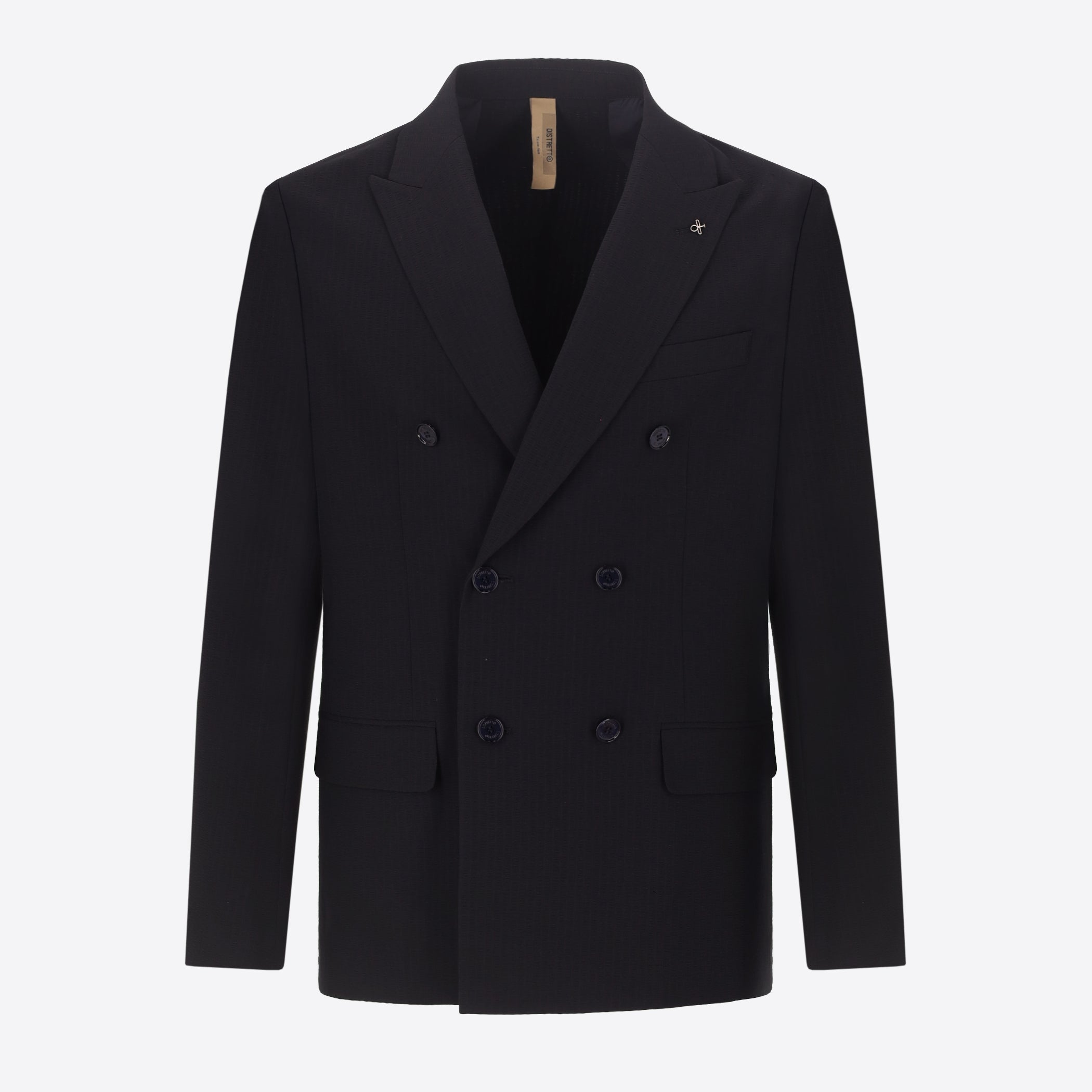 Double-Breasted Semi-Tailored Jacket Firenze In Super-Comfort Embossed Striped Fabric