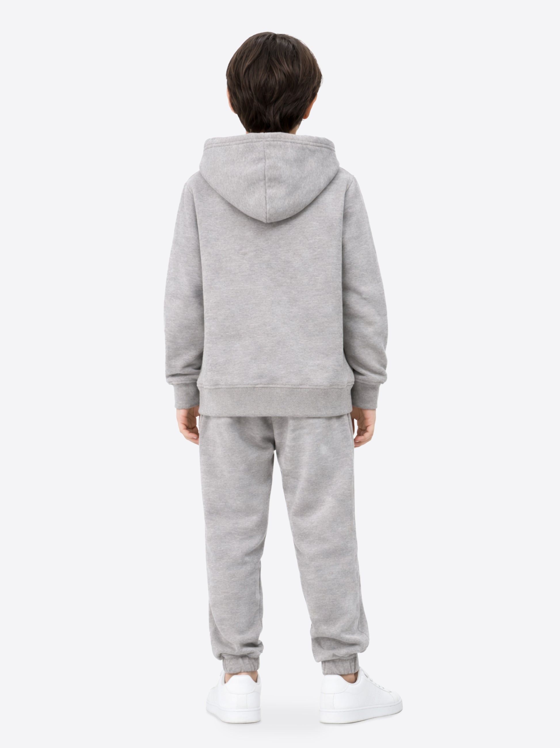 Kinder Trainingsanzug Grau Melange aus Baumwolle – Zip Hoodie & Hose