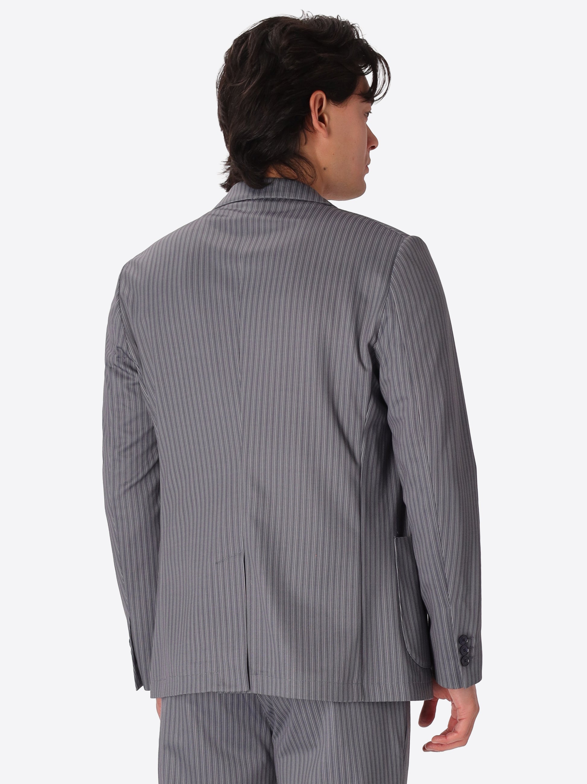 Jacket Prugnolo In Technical Jersey Stripe Print Fabric