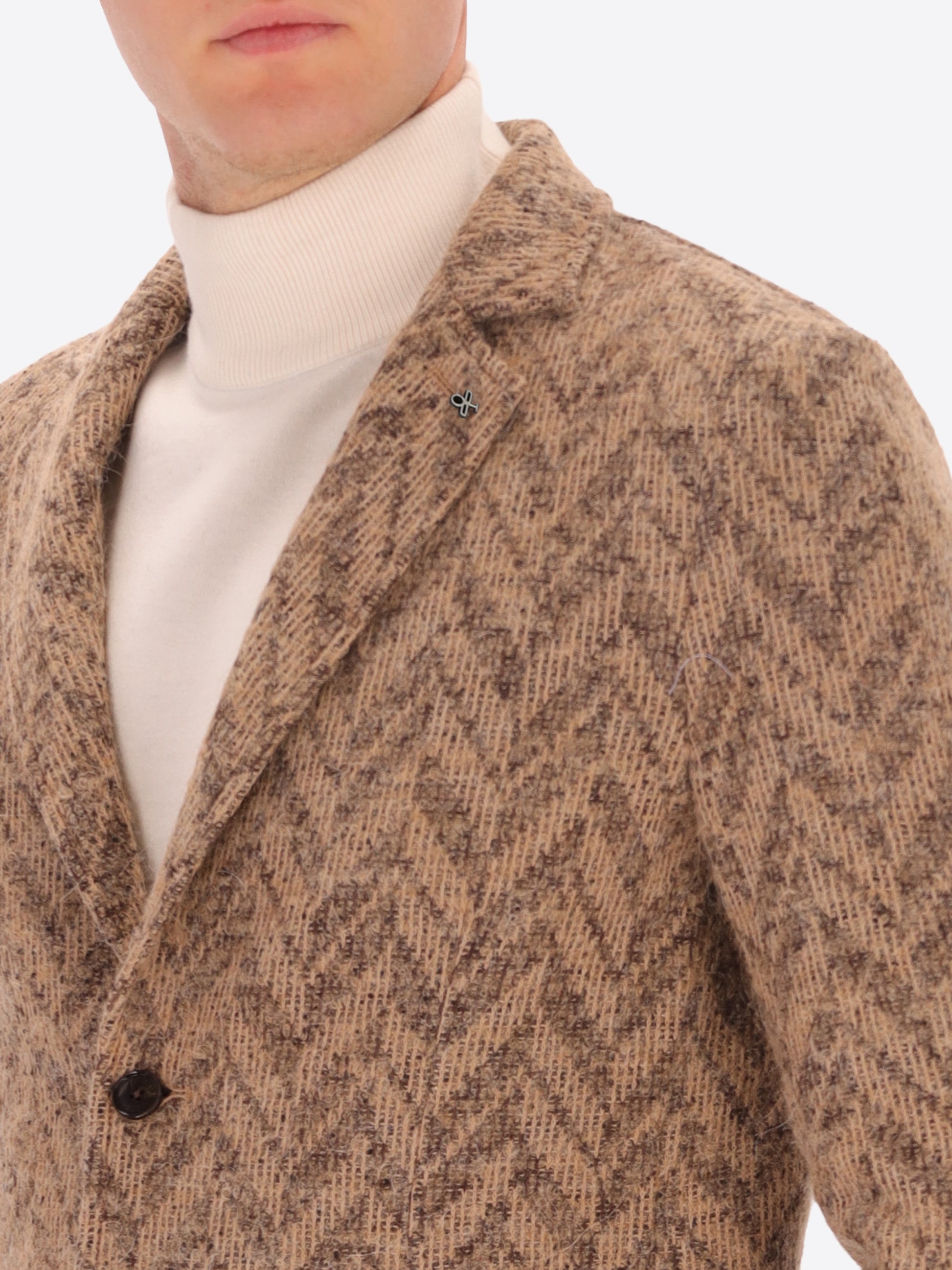 Knit-Effect Jersey Jacket Abbey with Herringbone Pattern