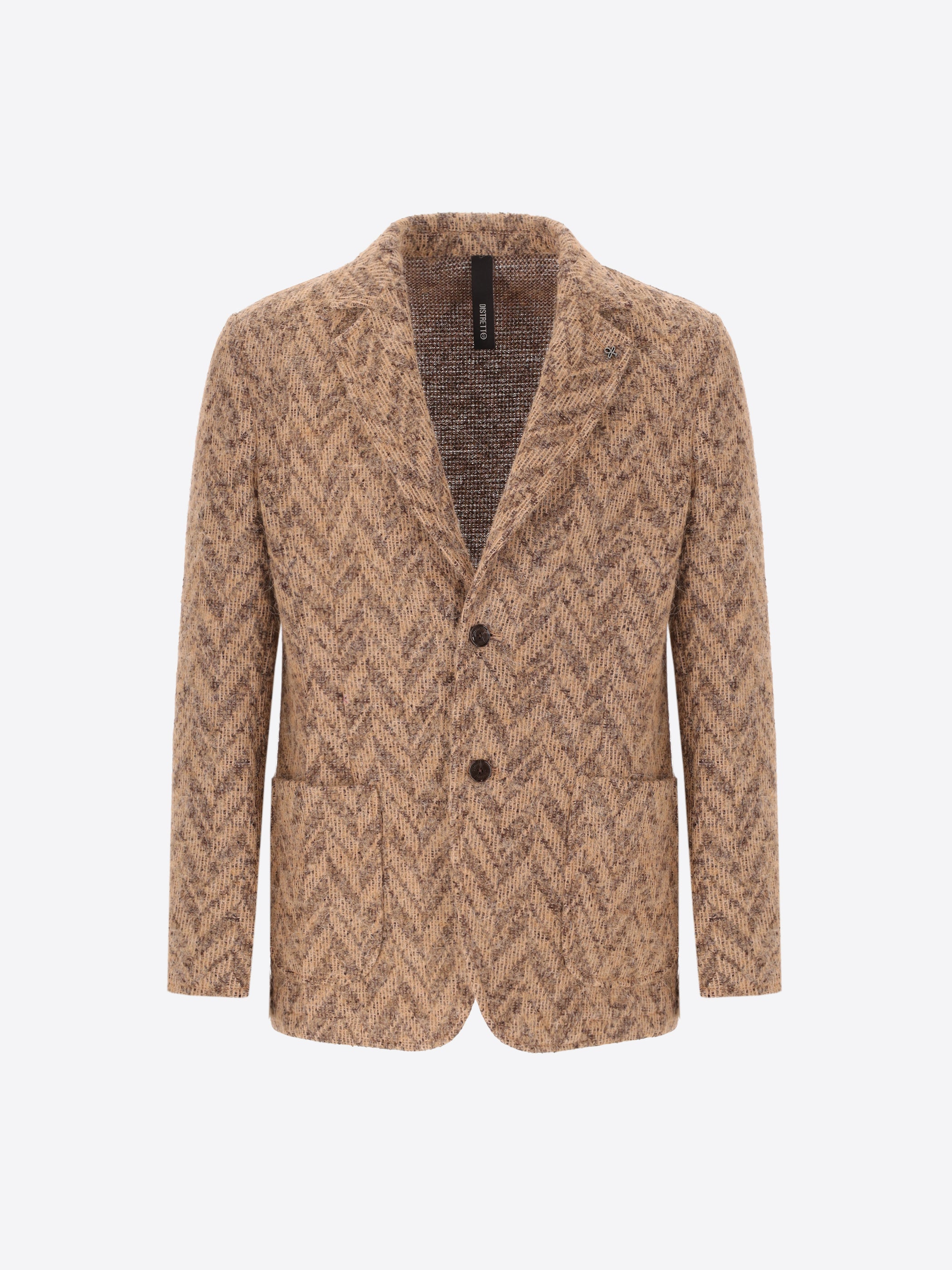 Knit-Effect Jersey Jacket Abbey with Herringbone Pattern