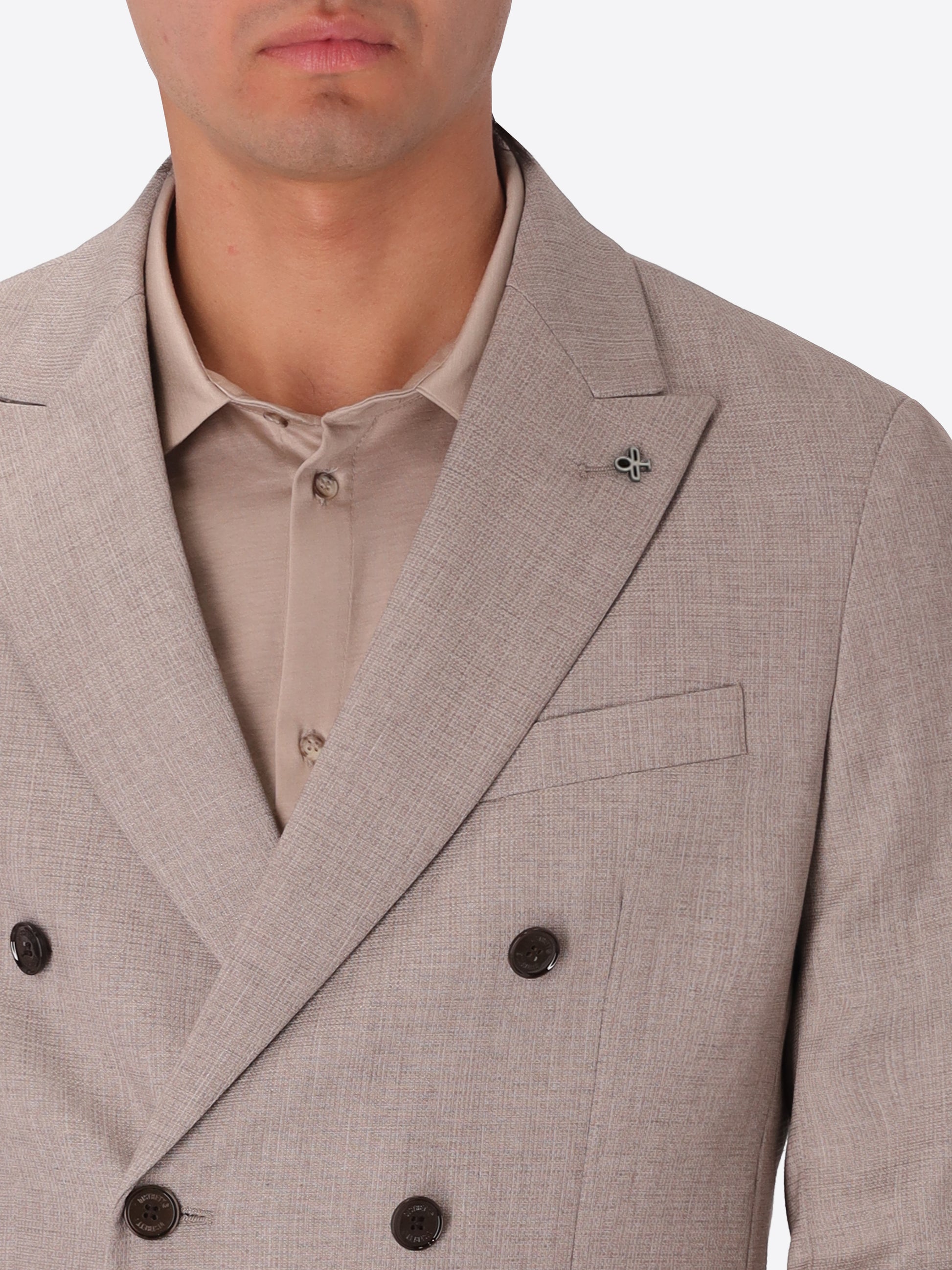 Melange Viscose-Blend Double-Breasted Jacket Acanto