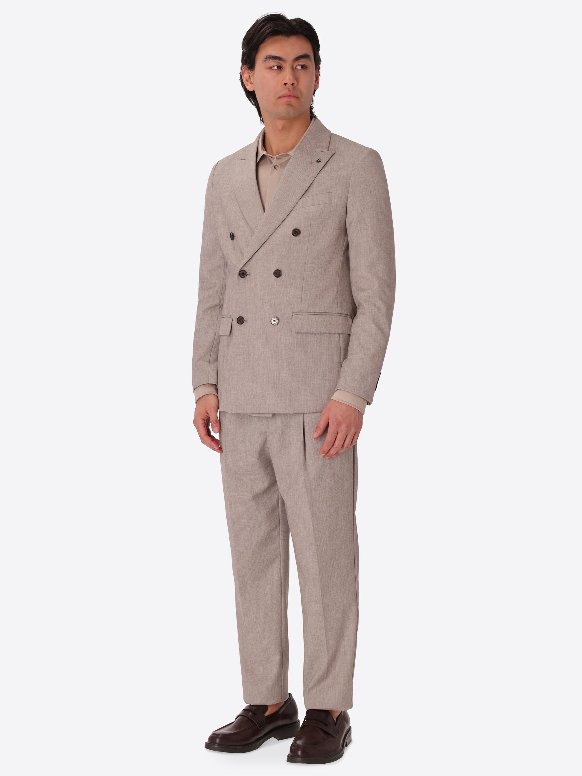 Melange Viscose-Blend Double-Breasted Jacket Acanto