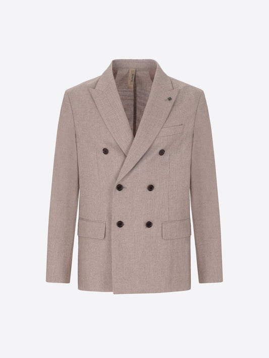 Melange Viscose-Blend Double-Breasted Jacket Acanto