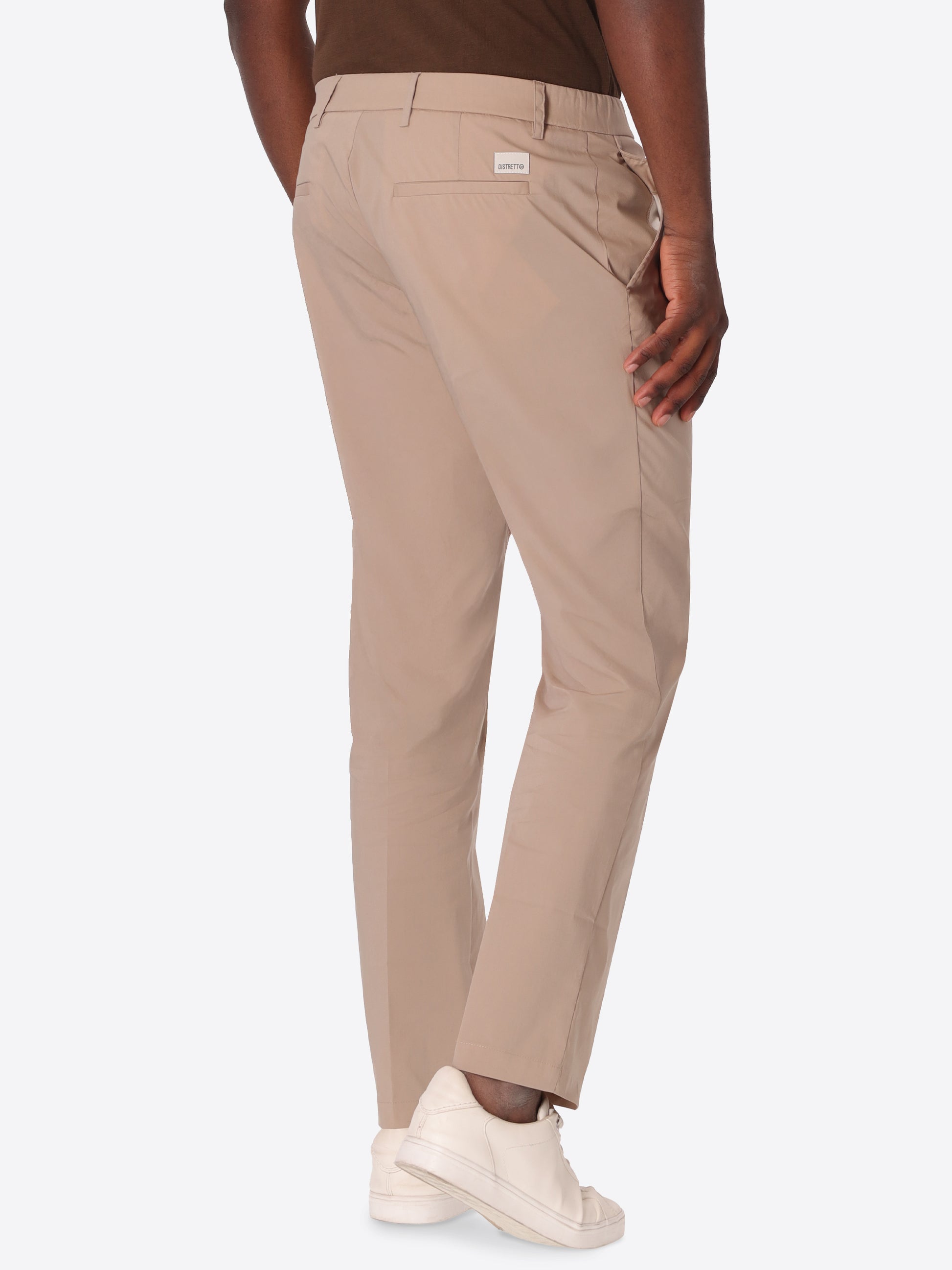 Pantalone Relax Grano In Tessuto Misto Cotone Nylon Ultraleggero