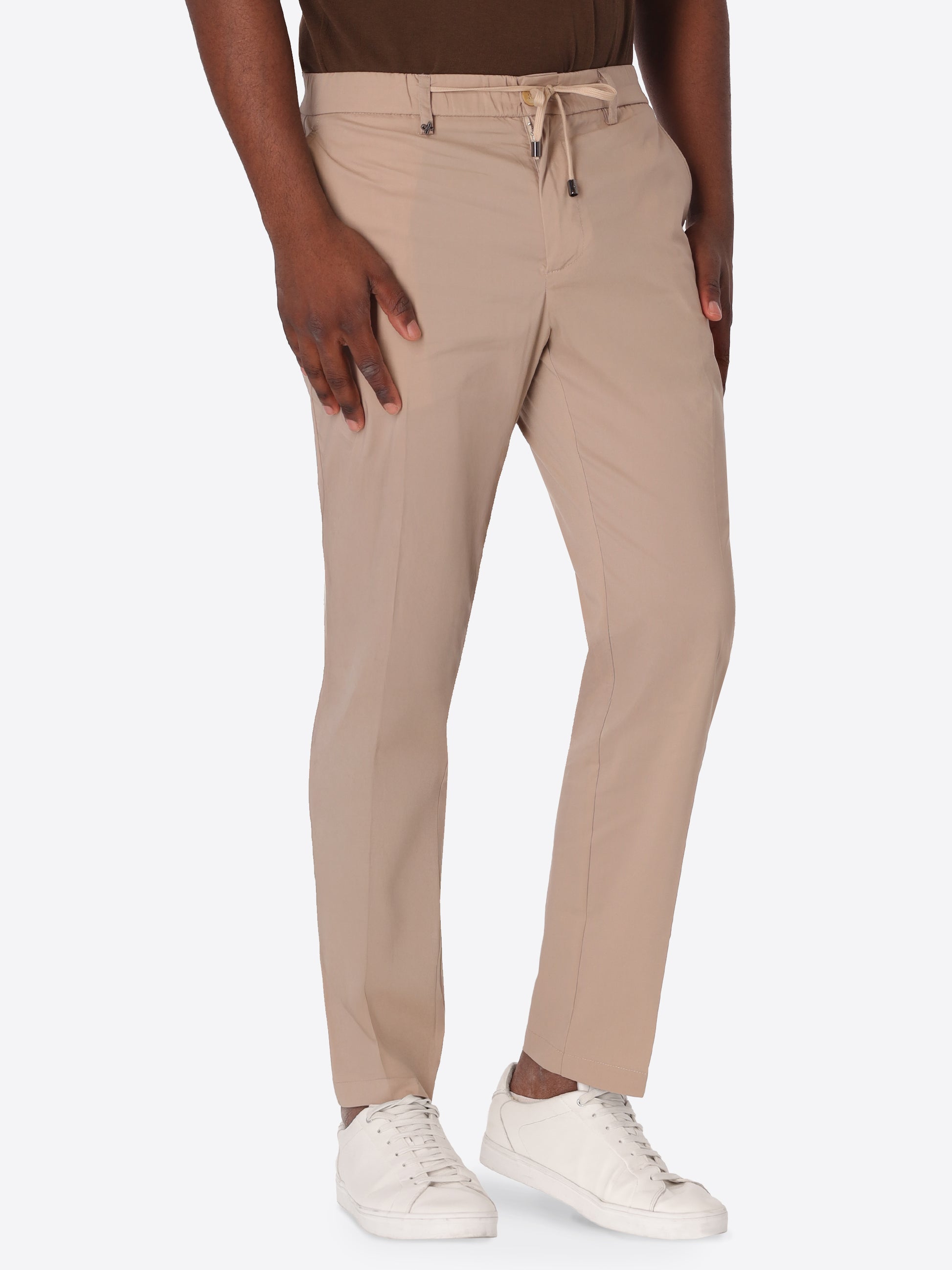 Pantalone Relax Grano In Tessuto Misto Cotone Nylon Ultraleggero