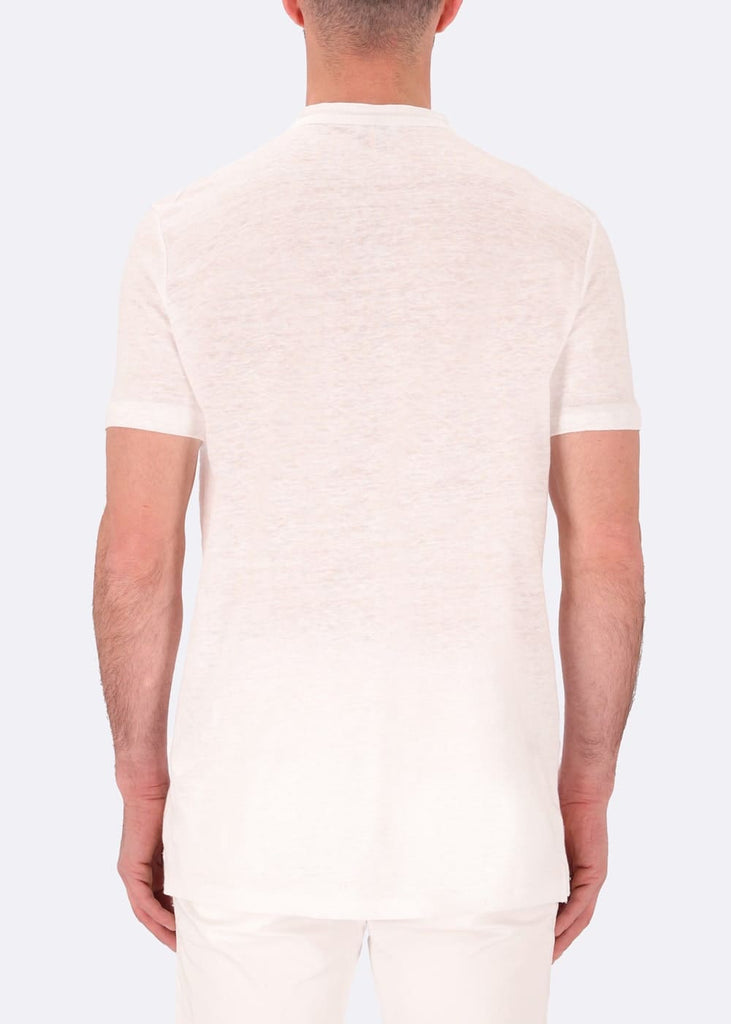 linen T-shirt SERAFINO ROYAN white back distretto12