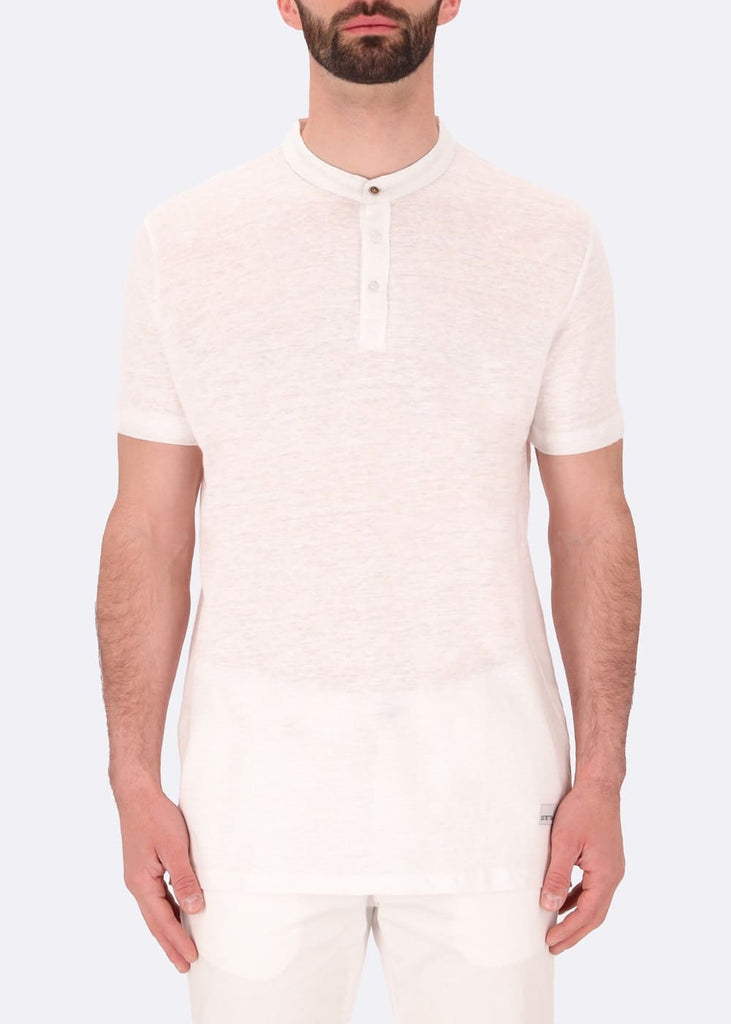 linen T-shirt SERAFINO ROYAN white front distretto12