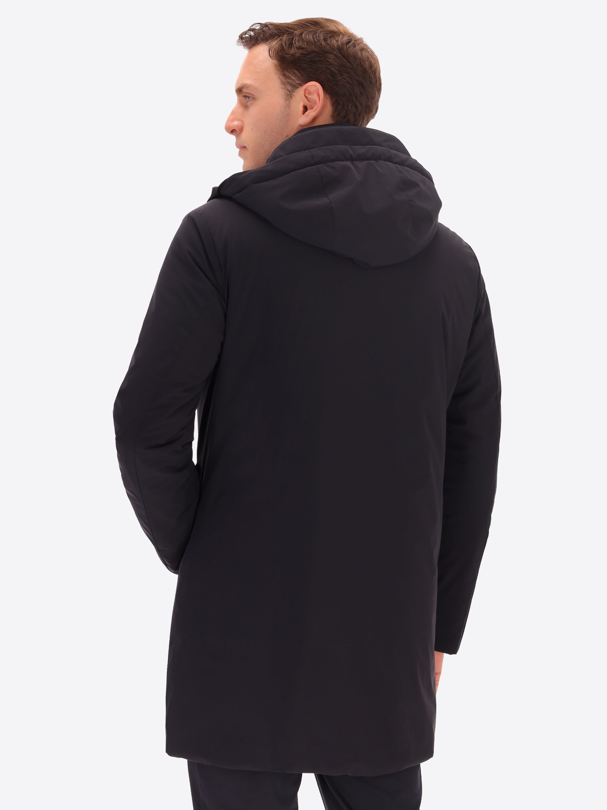 Stoccolma Glatter Steppmantel mit Abnehmbarer Kapuze