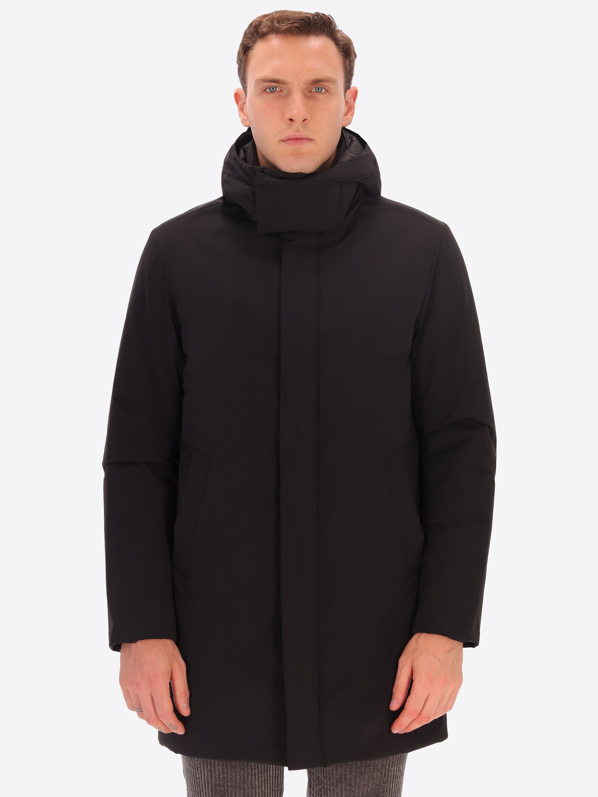 Stoccolma Glatter Steppmantel mit Abnehmbarer Kapuze