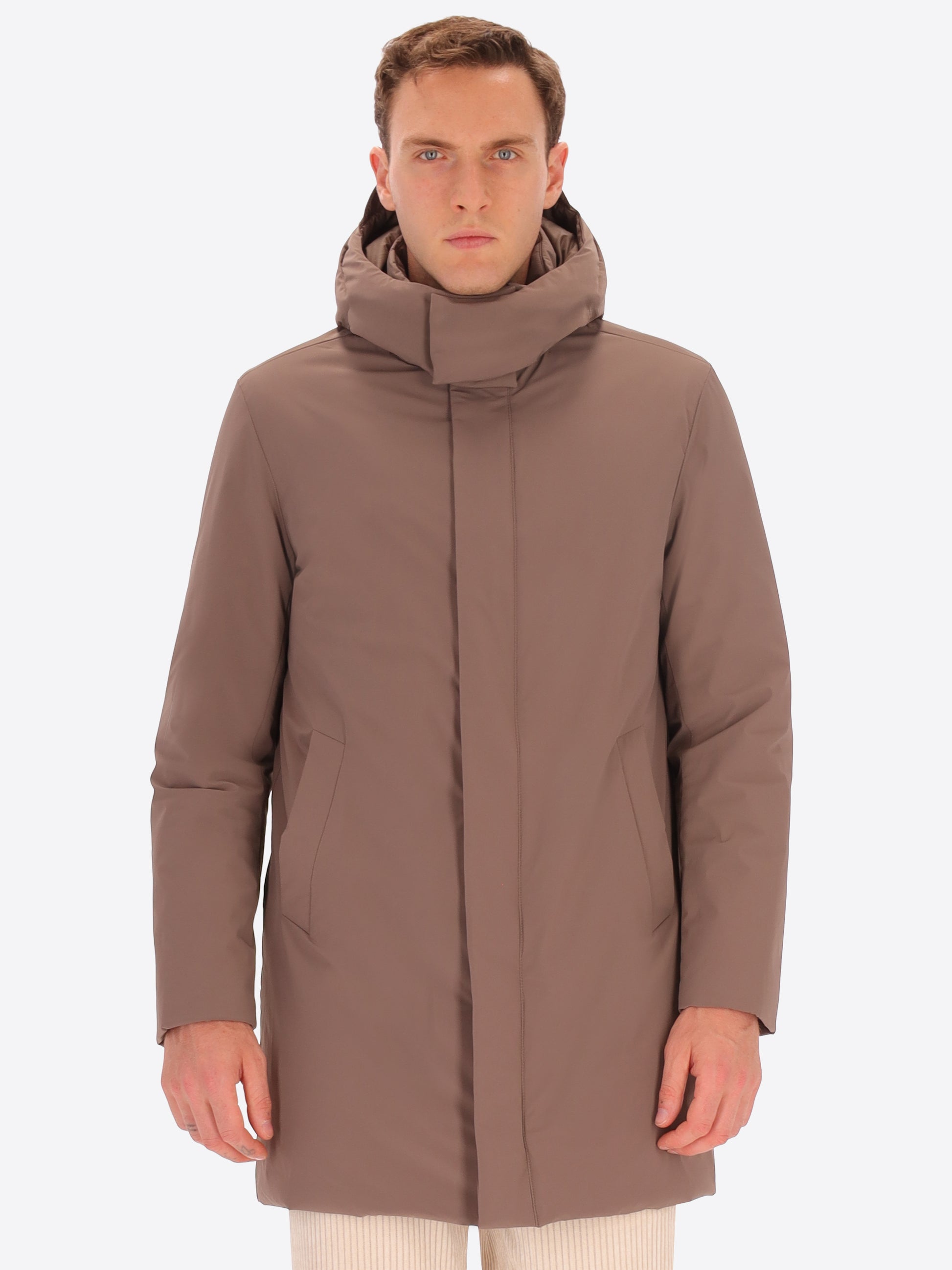 Stoccolma Glatter Steppmantel mit Abnehmbarer Kapuze