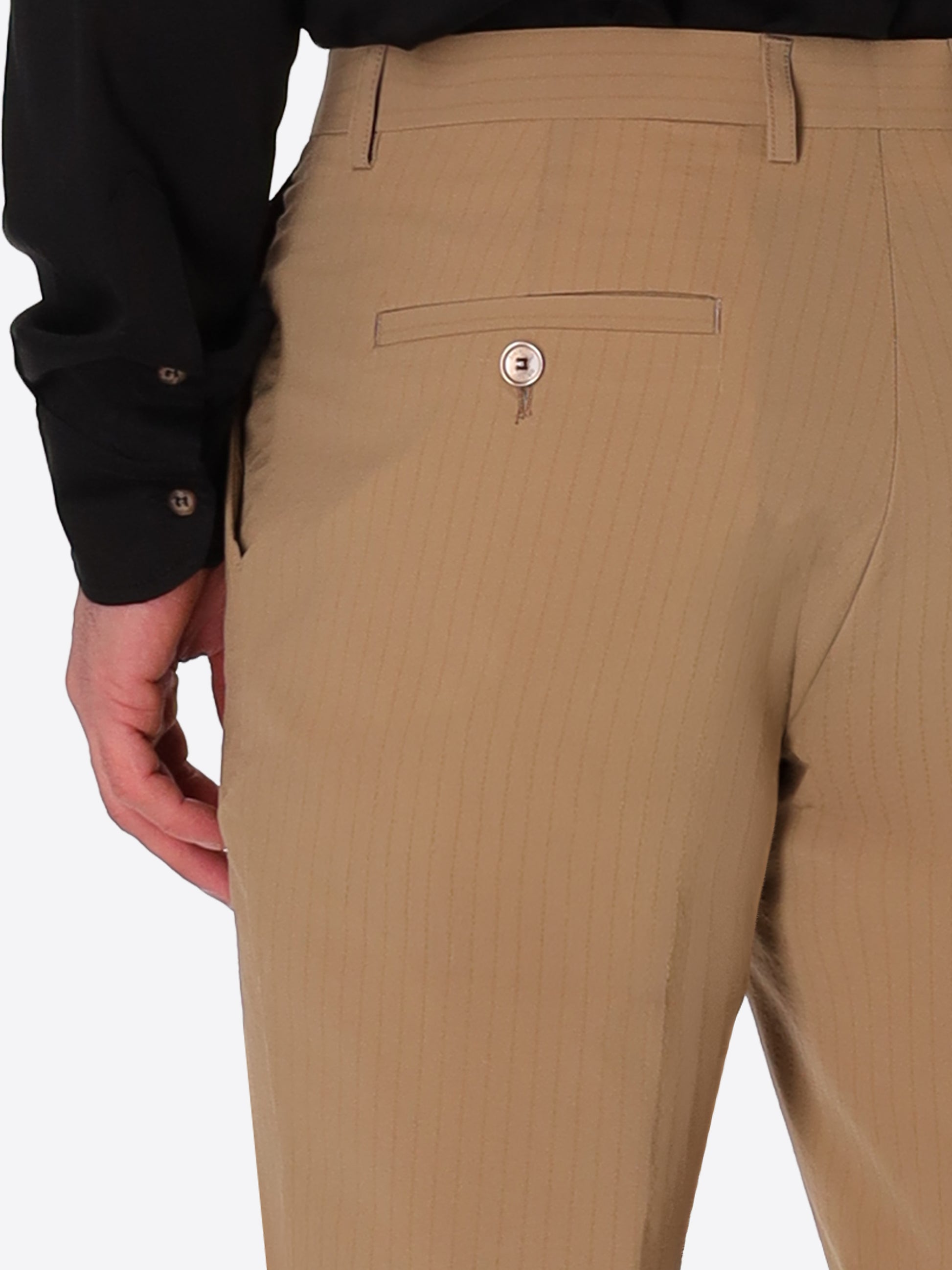 Tailoring Hose Carrubo aus Superkomfort-Gewebe mit Streifenmuster