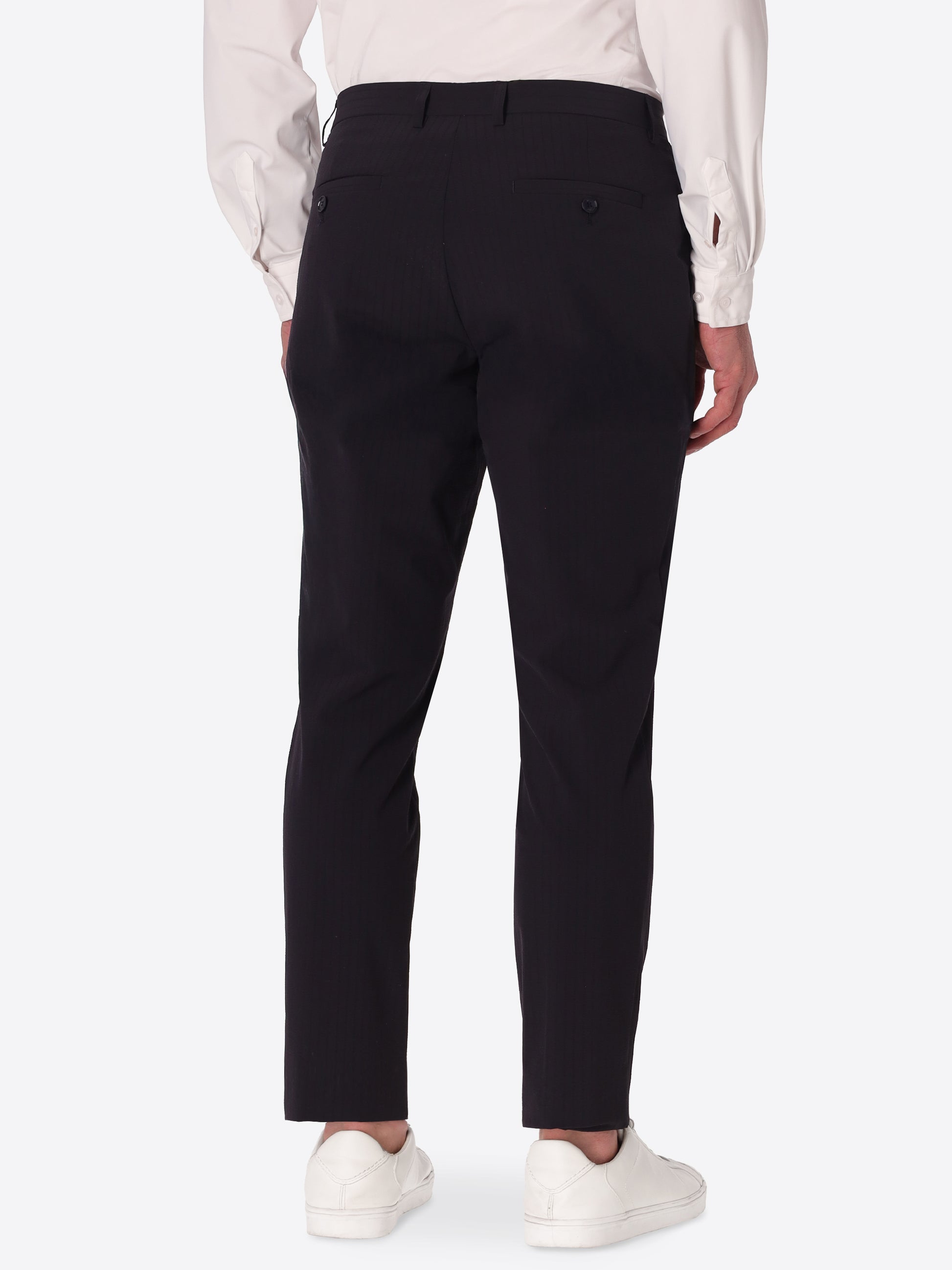 Tailoring Hose Carrubo aus Superkomfort-Gewebe mit Streifenmuster