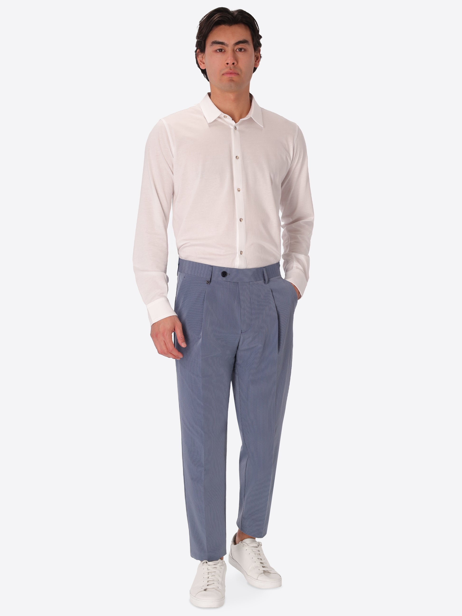 Arezzo Tailoring-HoseAus Super-Comfort Feinstruktur-Streifen-Gewebe