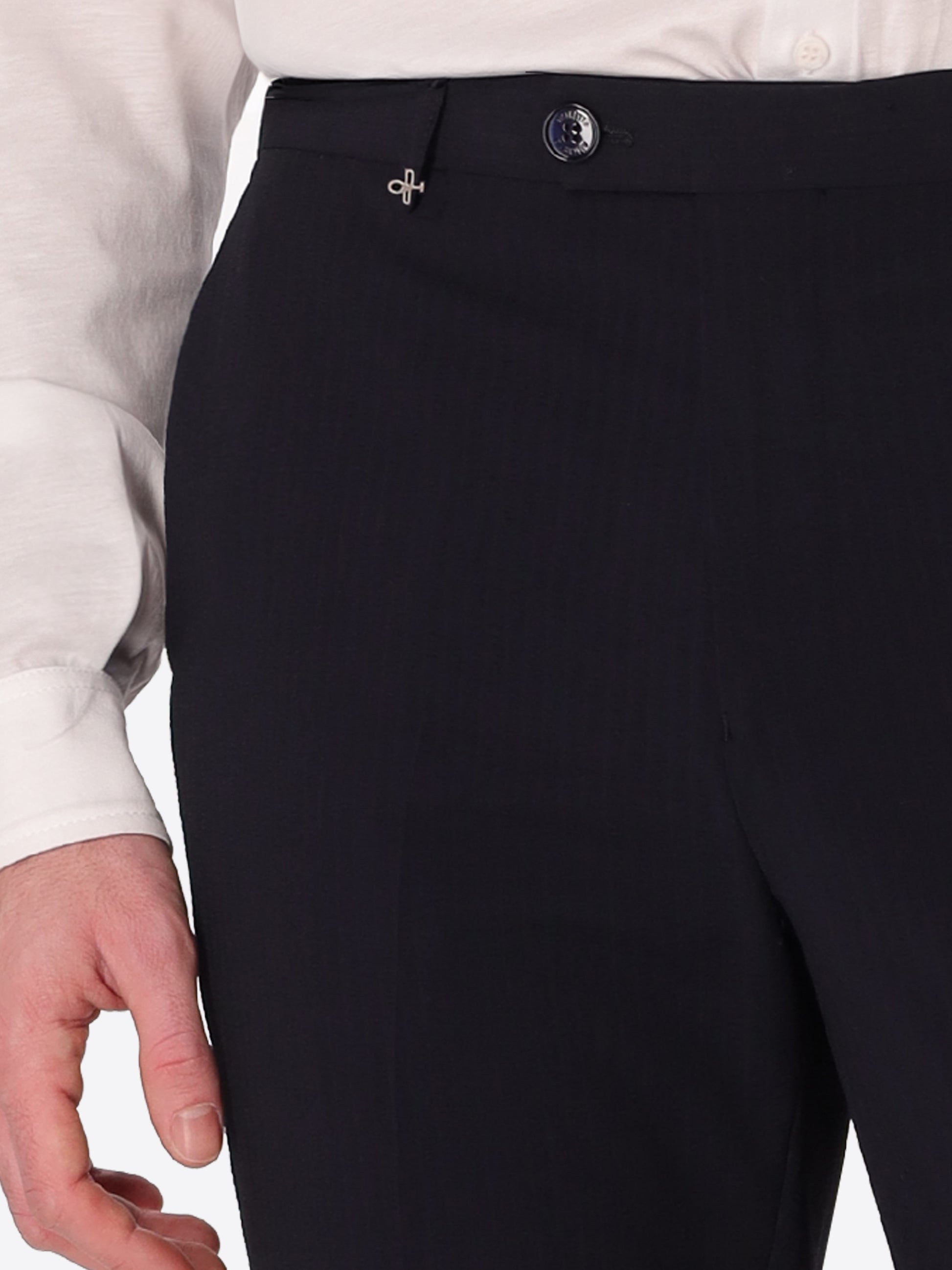 Firenze Tailoring-Hose Aus Super-Comfort Strukturstreifen-Gewebe