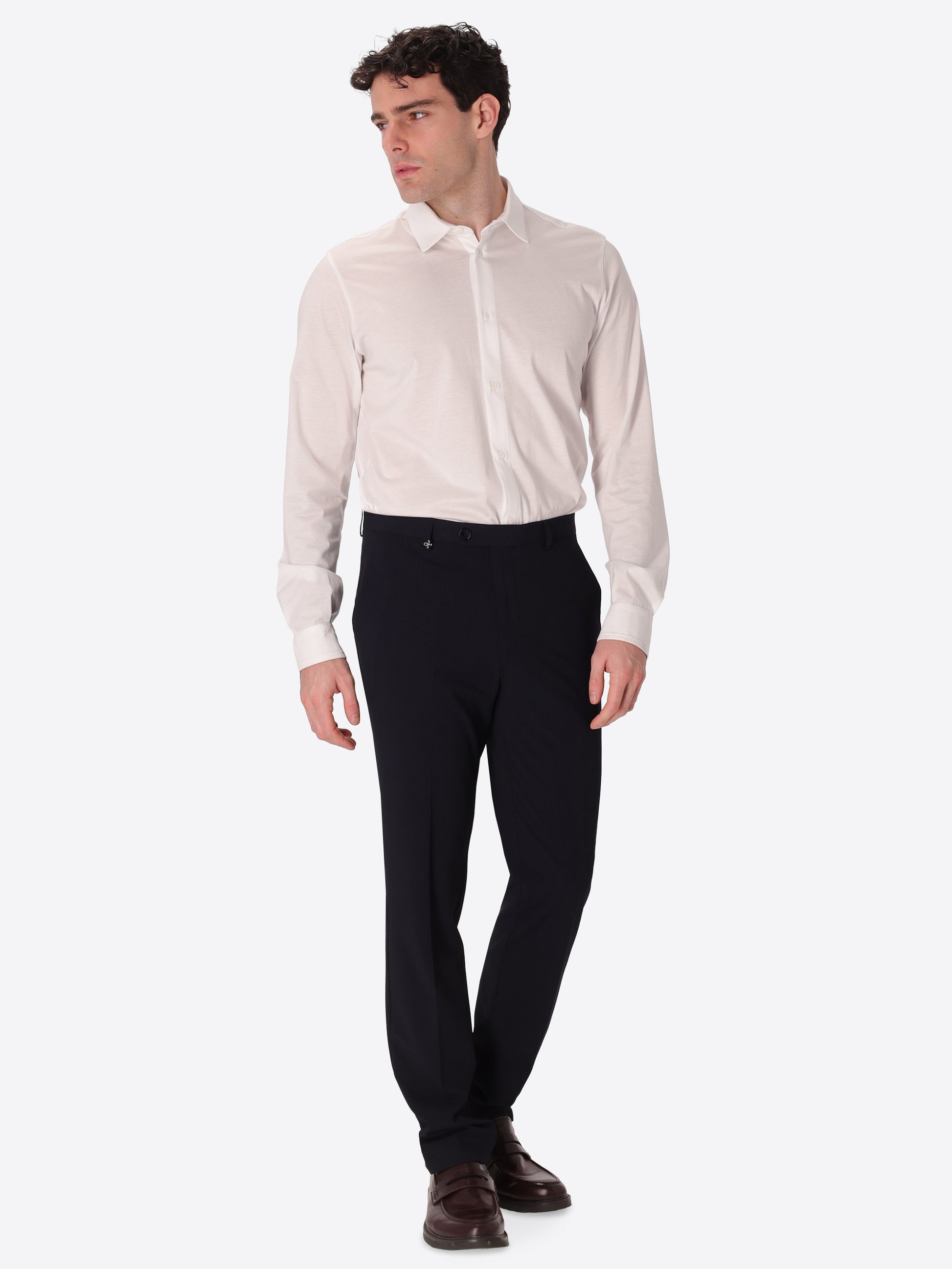 Firenze Tailoring-Hose Aus Super-Comfort Strukturstreifen-Gewebe