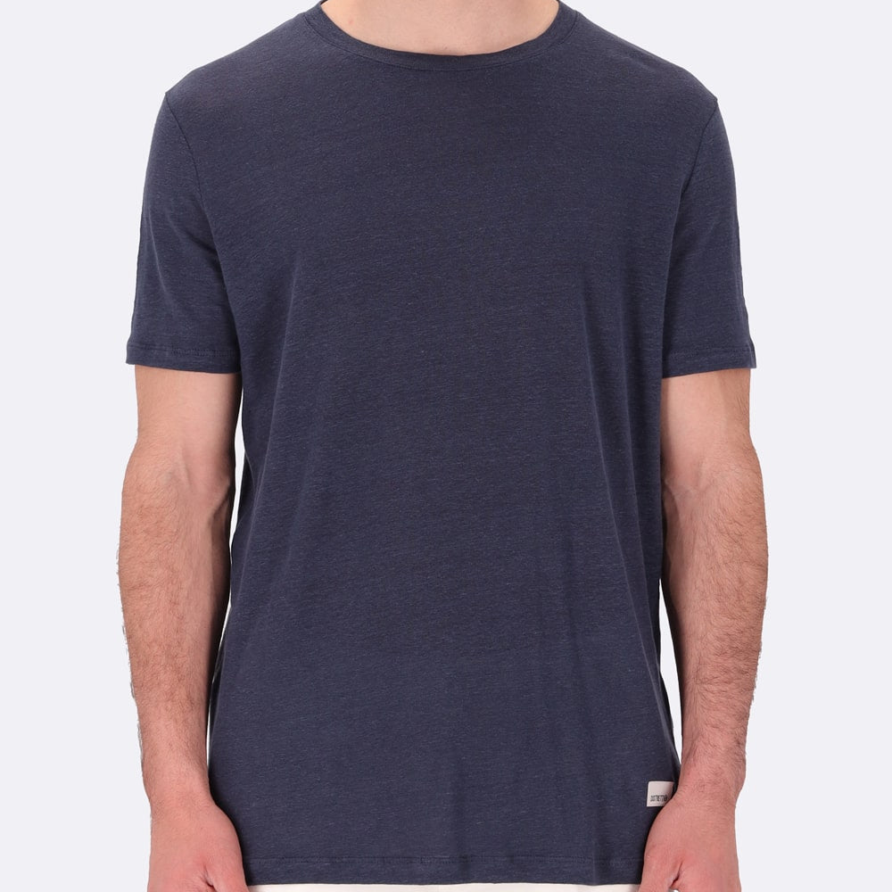 linen T-shirt T-SHIRT ROYAN blue front distretto12
