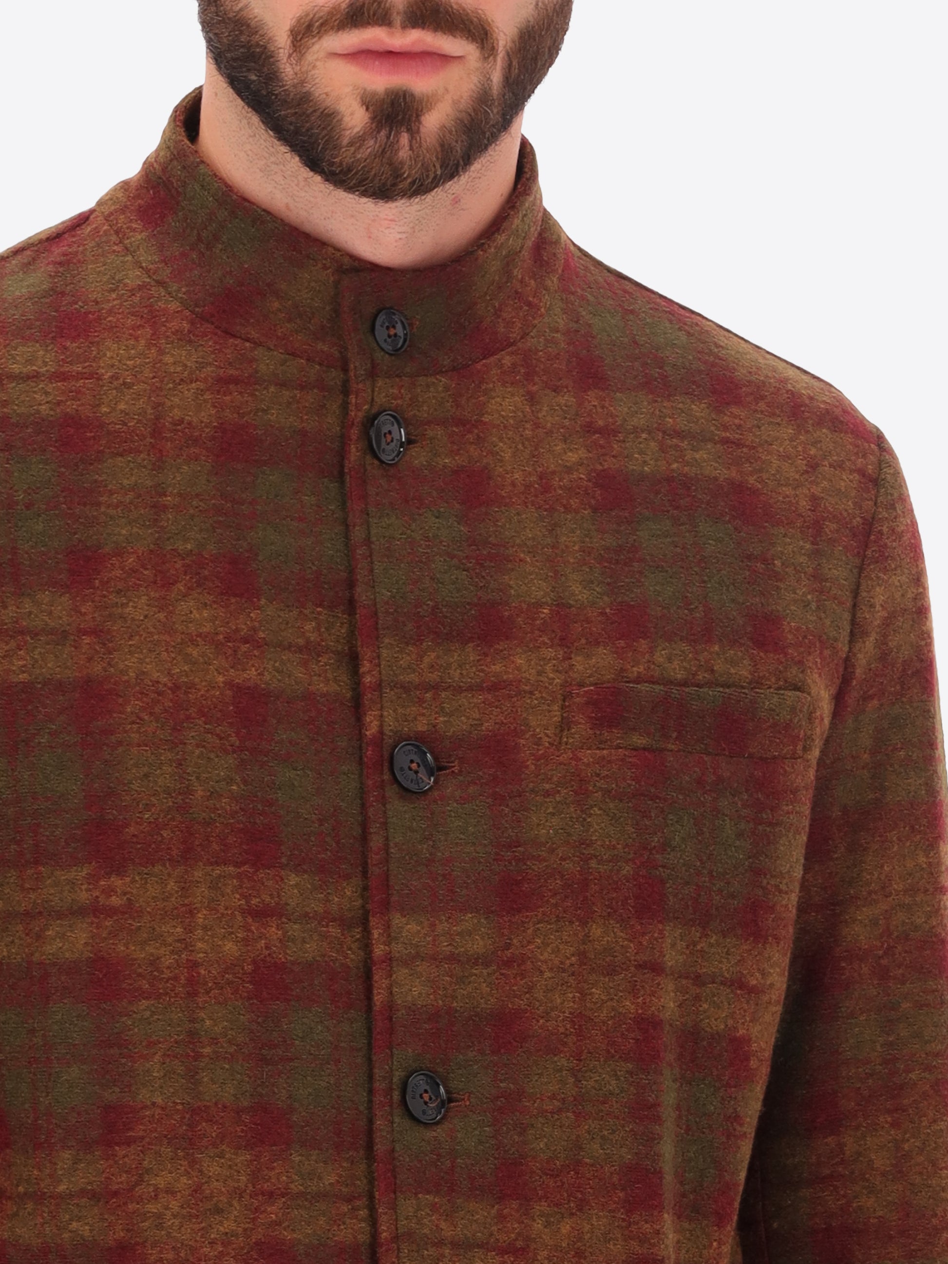 Wool-Blend Coreana Jacket Belfast With Tartan Check Pattern