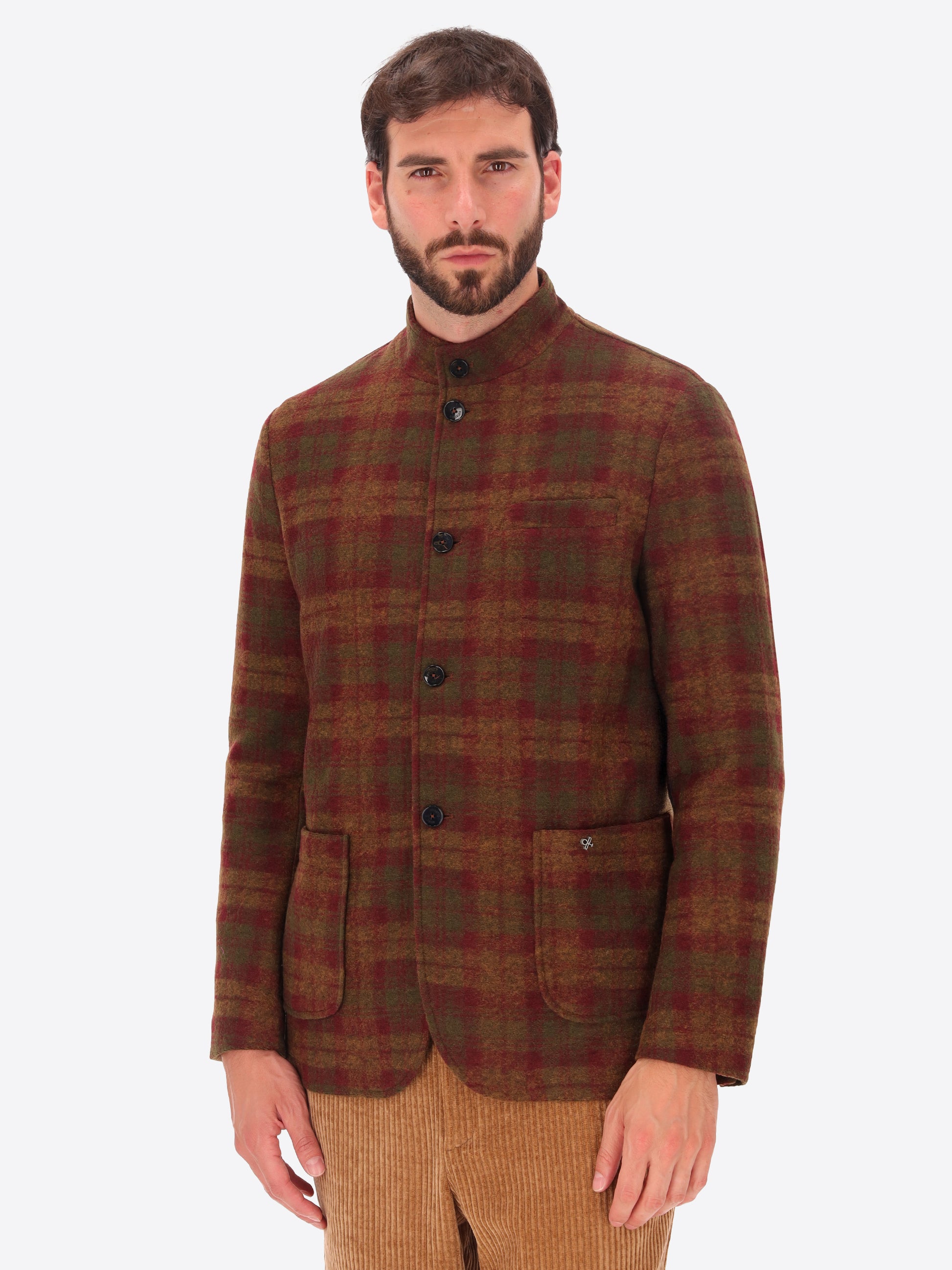 Wool-Blend Coreana Jacket Belfast With Tartan Check Pattern