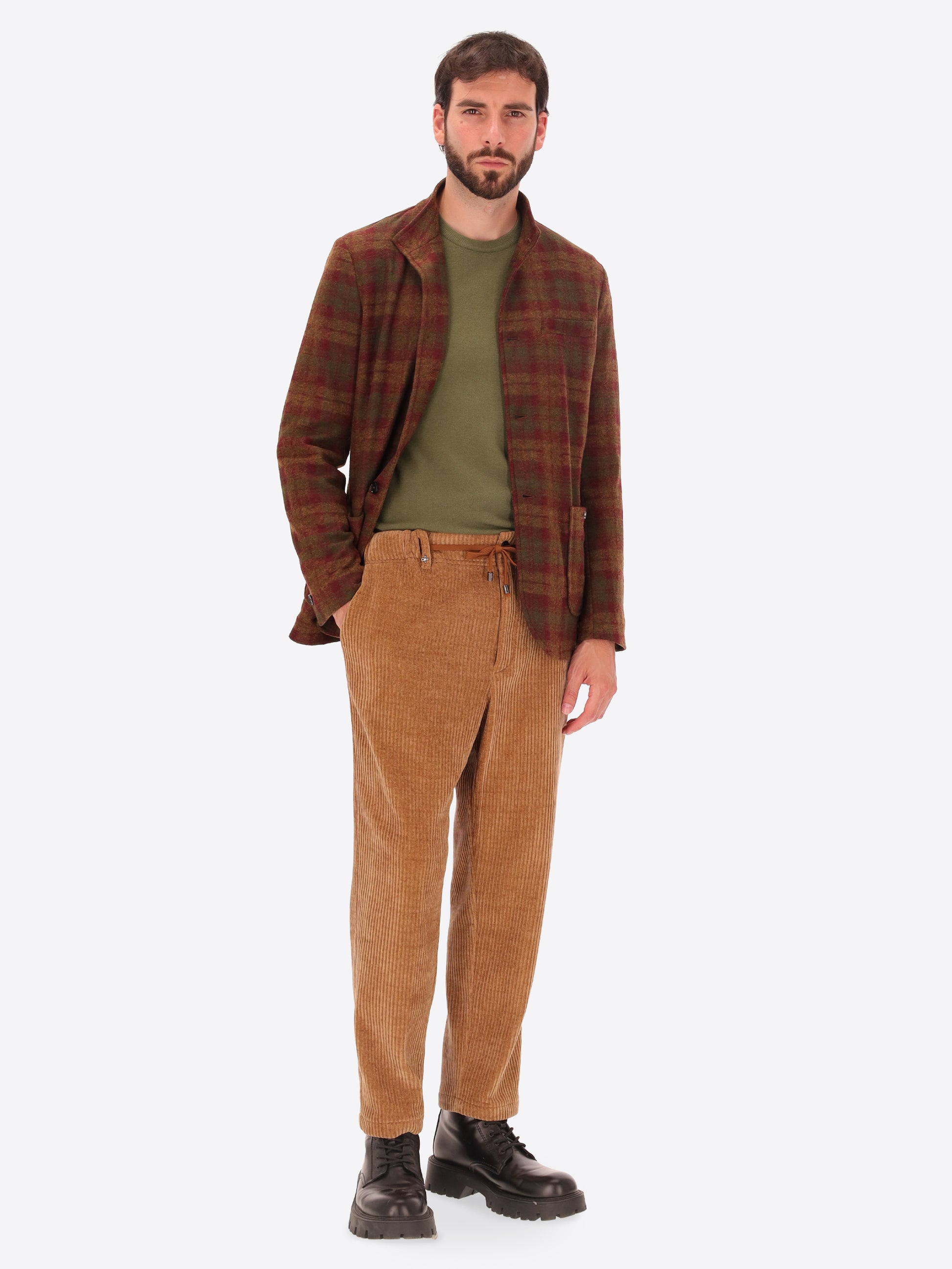 Wool-Blend Coreana Jacket Belfast With Tartan Check Pattern