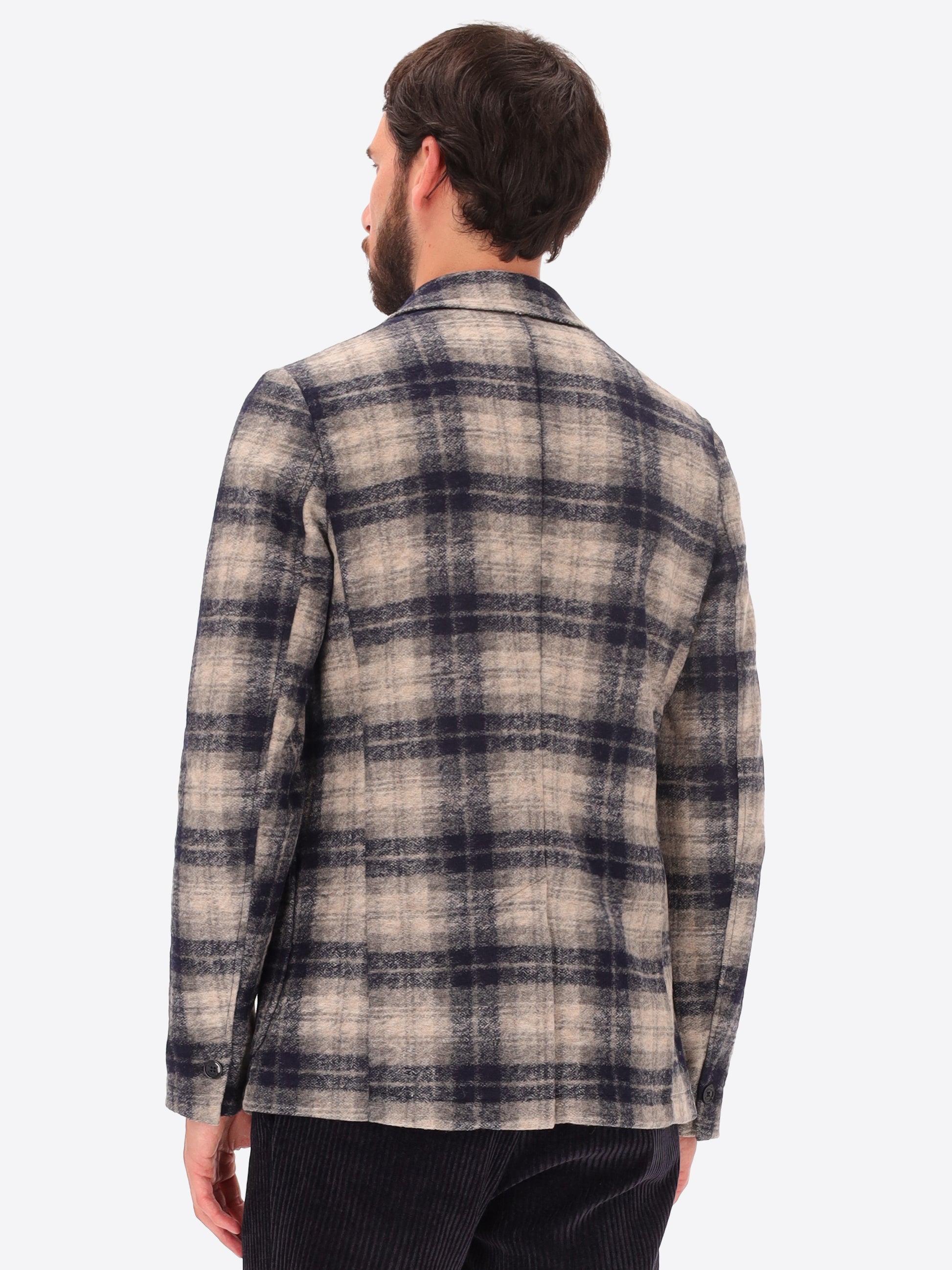 Wool-Blend Jacket Belfast With Tartan Check Pattern