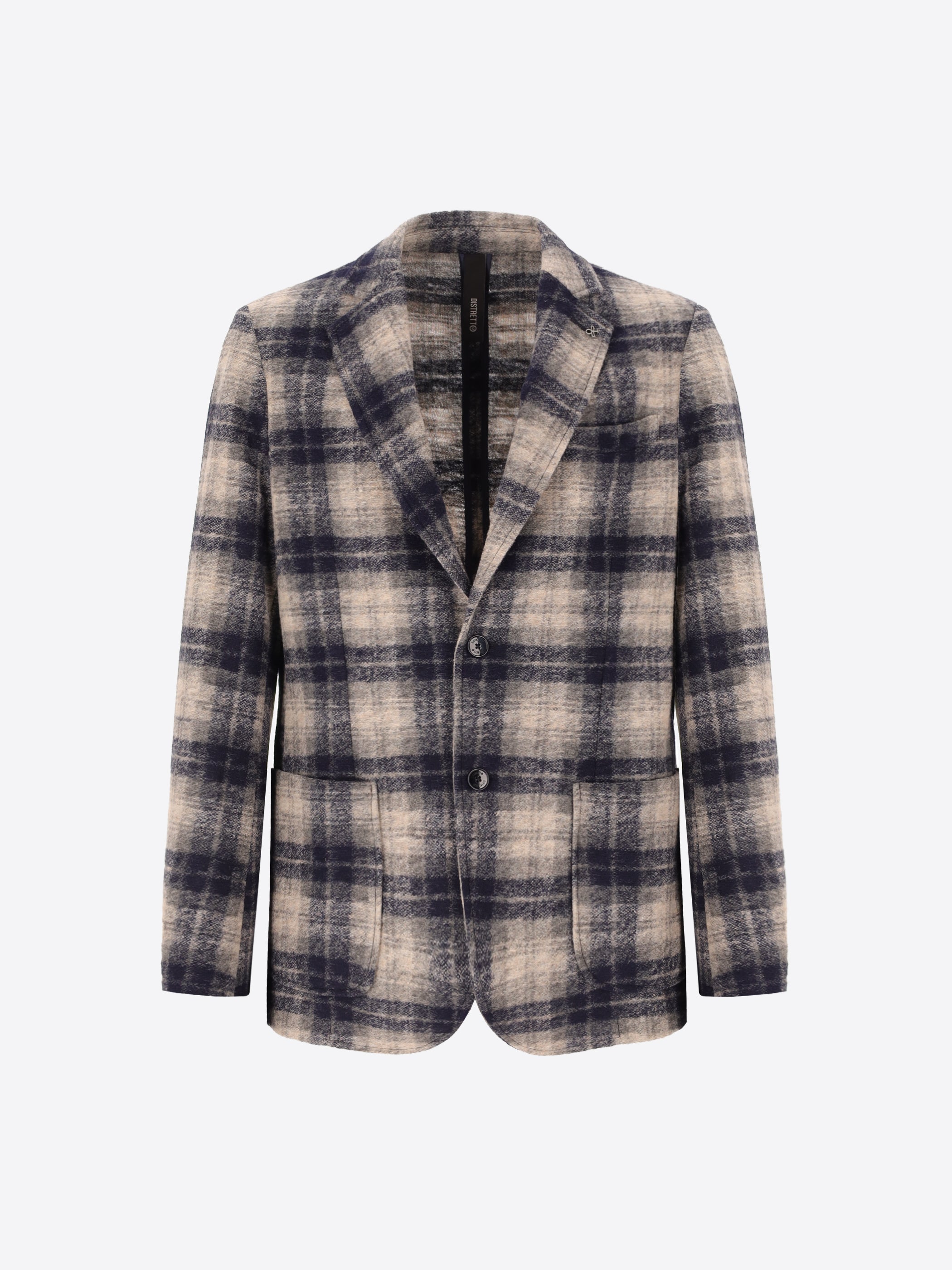 Wool-Blend Jacket Belfast With Tartan Check Pattern
