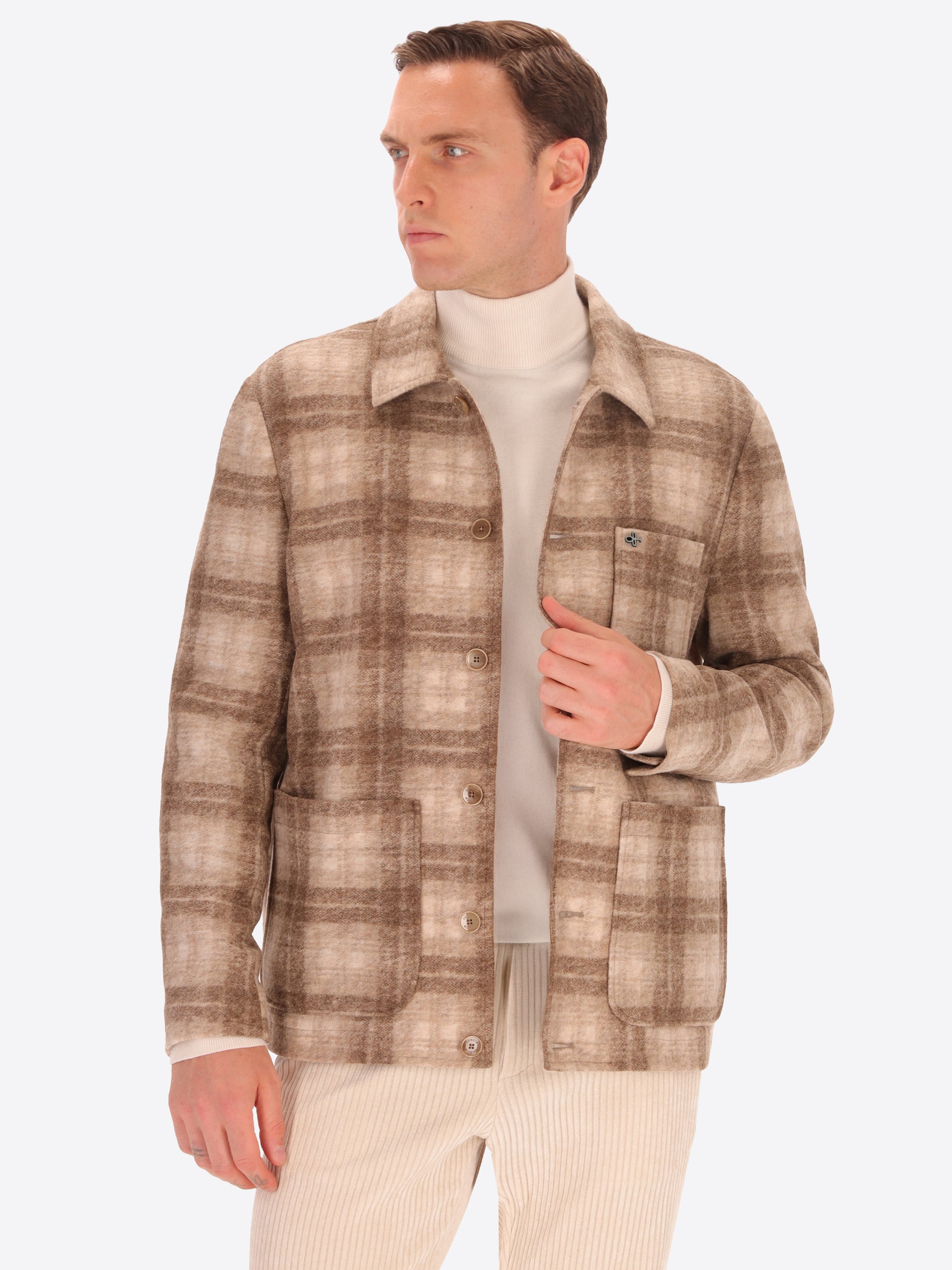 Giacca Belfast in Misto Lana con Motivo Scozzese Tartan