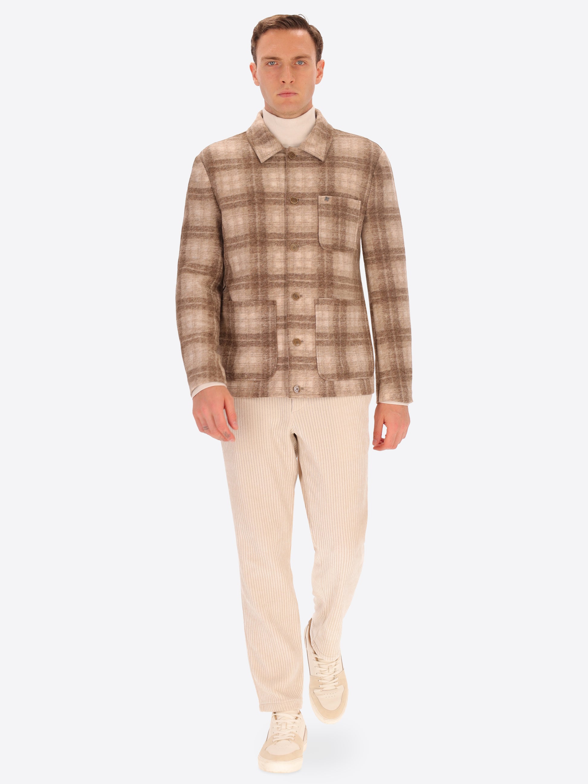Giacca Belfast in Misto Lana con Motivo Scozzese Tartan